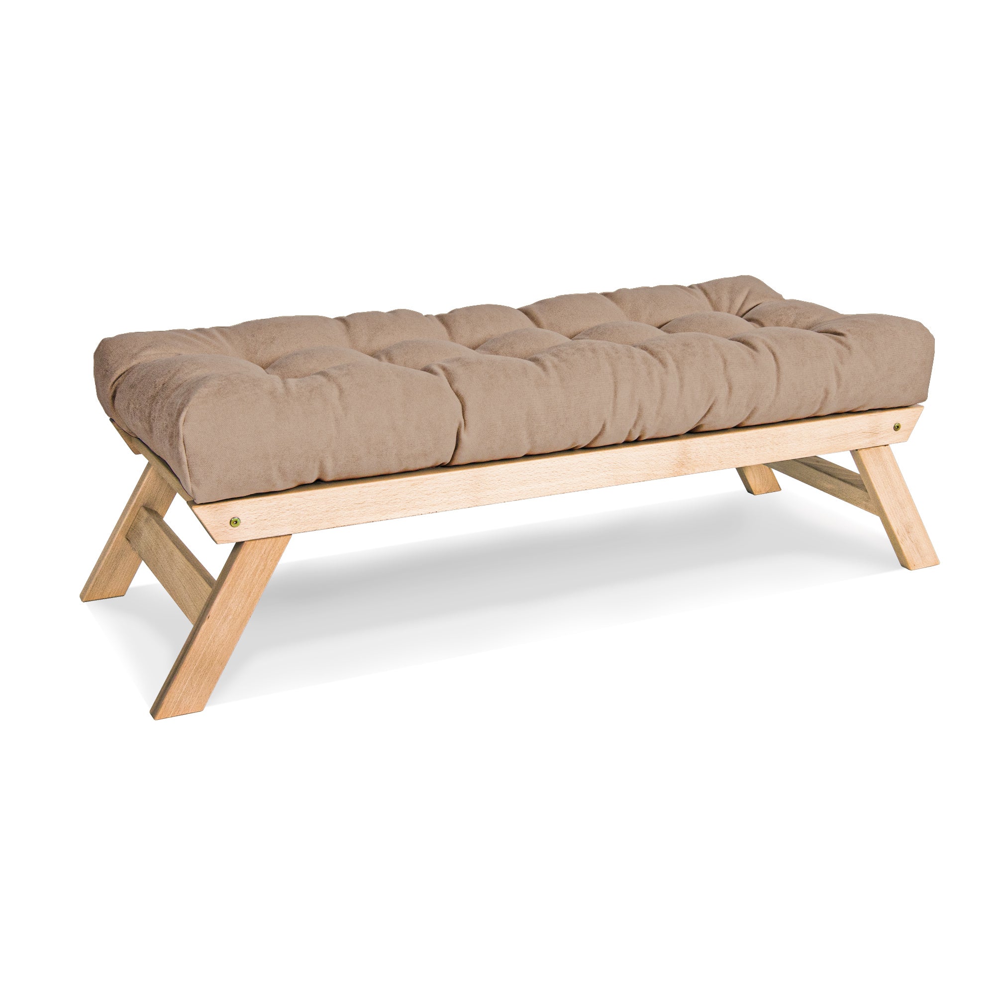 ALLEGRO Upholstered Bench Seat Beige & Graphite, Beech Wood