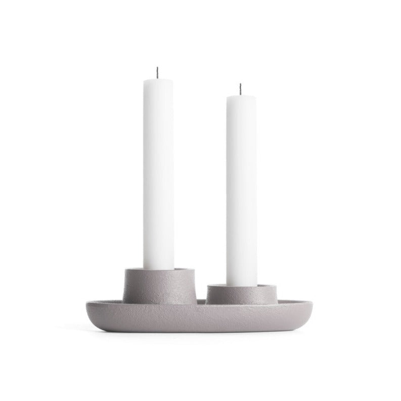 AYE Candle Holder 2 Funnel with candle grey