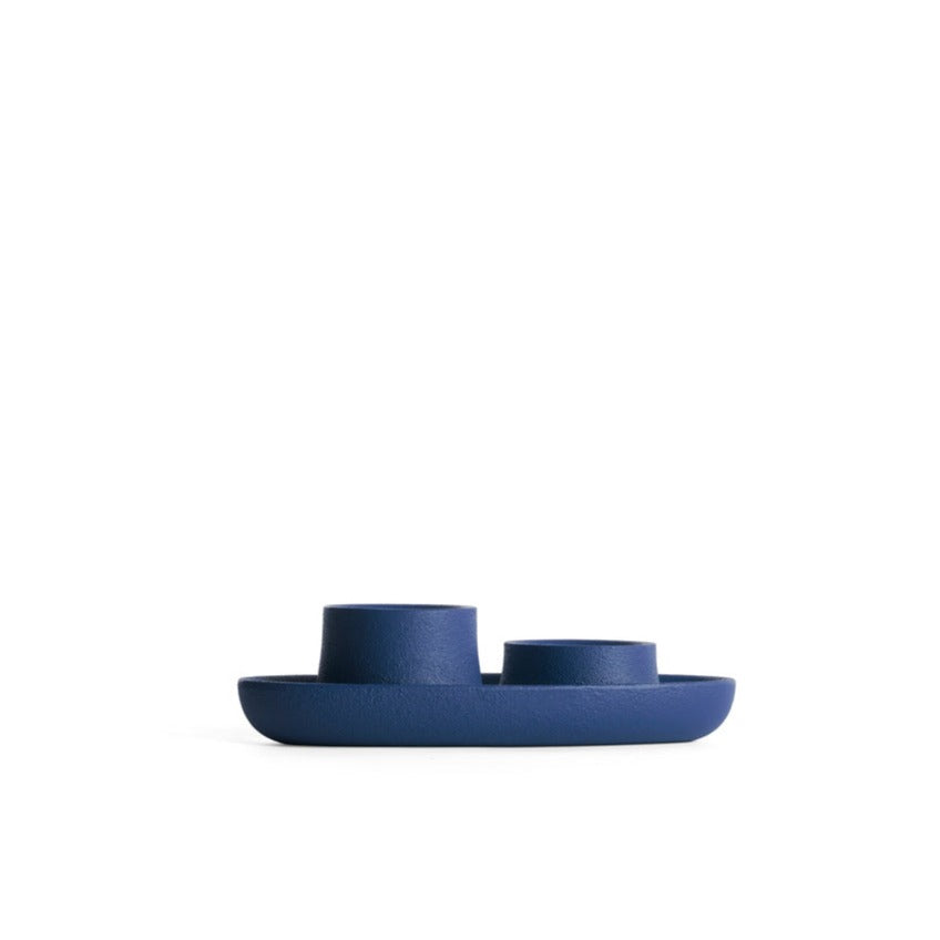 AYE Candle Holder 2 Funnel-navy side view