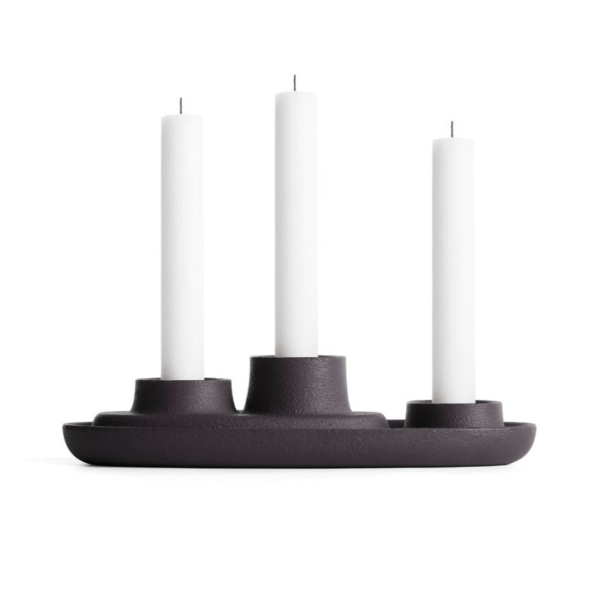 AYE Candle Holder 3 Funnel with candles black