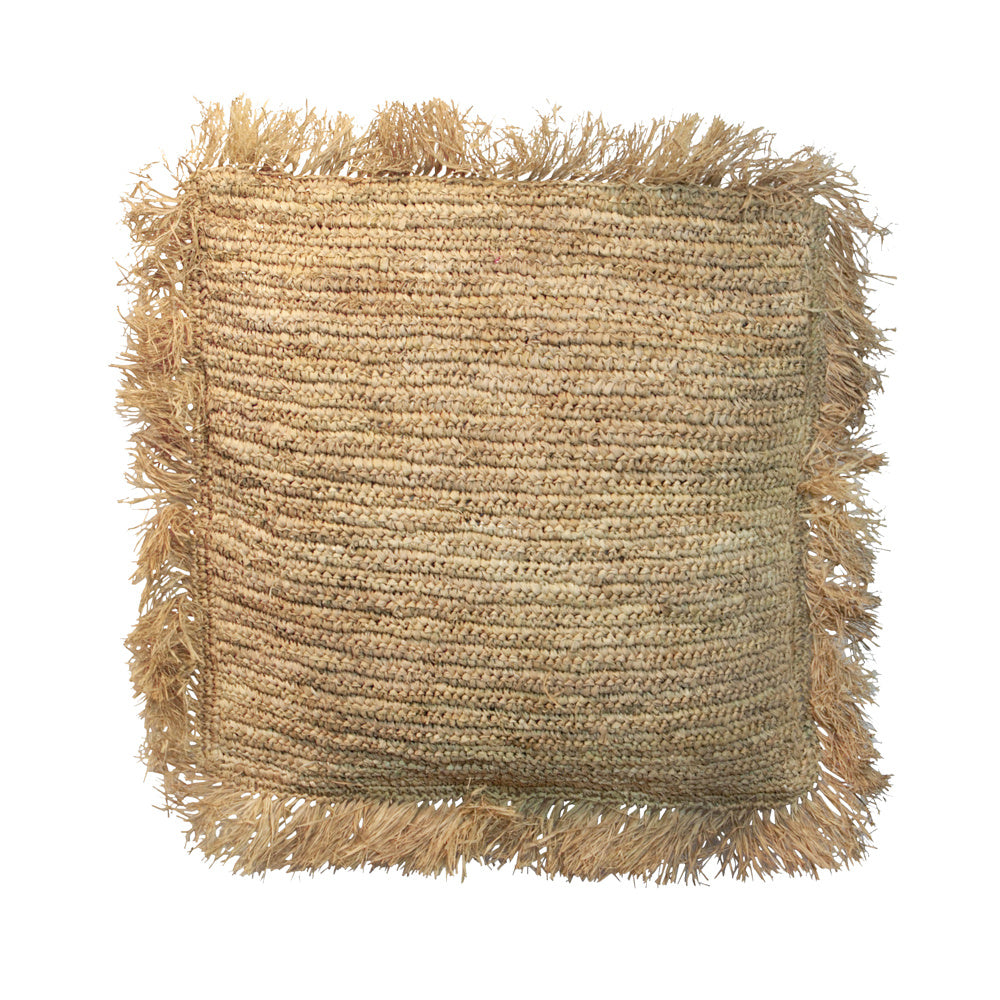 THE RAFFIA Cushion Cover large natural front view