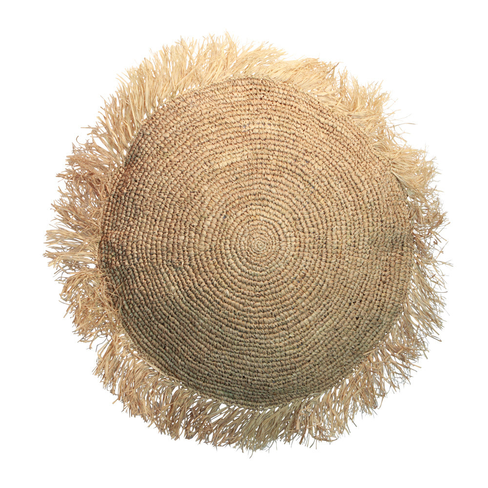 THE RAFFIA Round Cushion Cover large natural