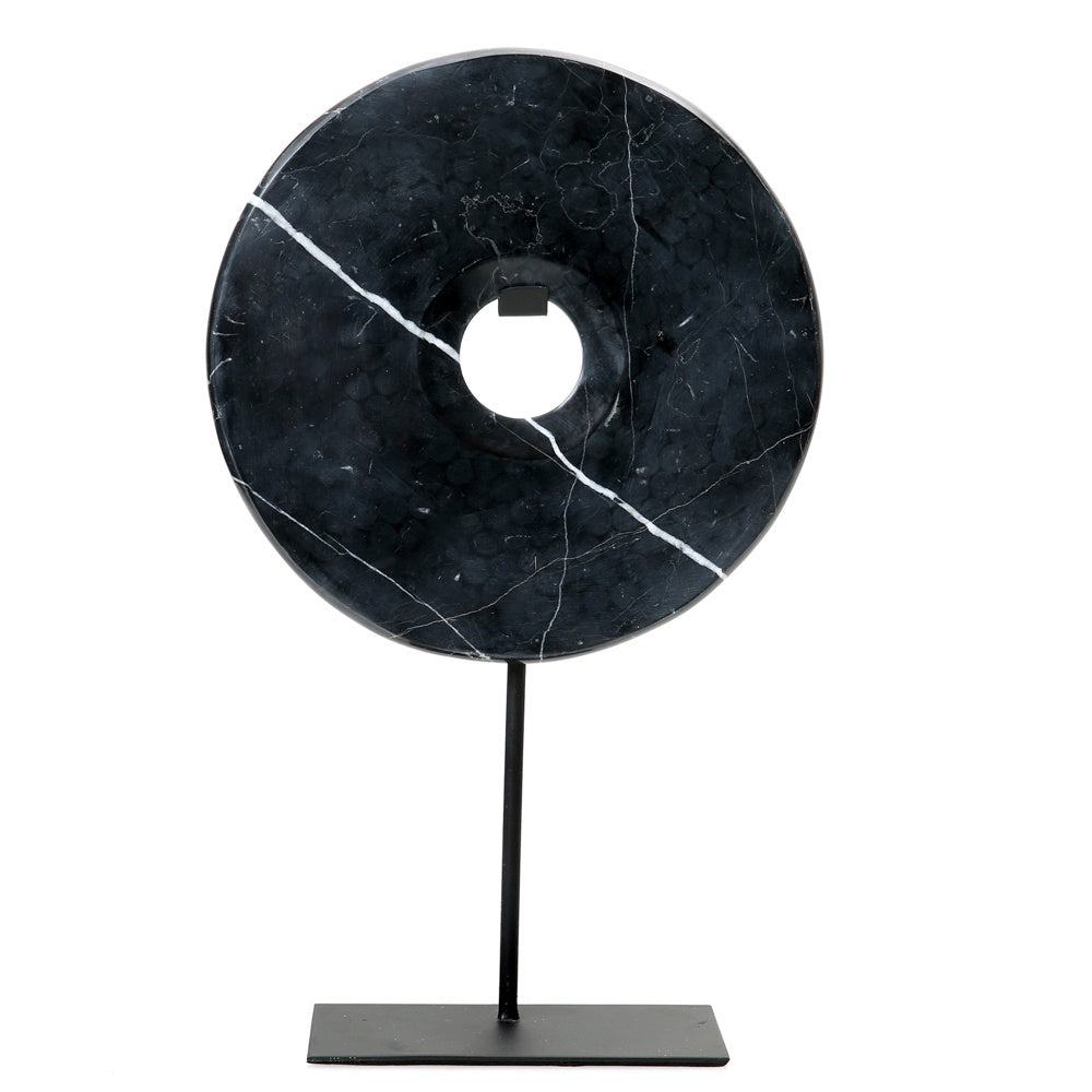 THE MARBLE DISC On Stand-Black-Large front view