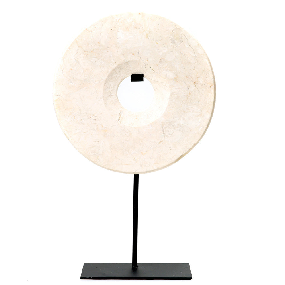 THE MARBLE DISC On Stand-White-Large front view