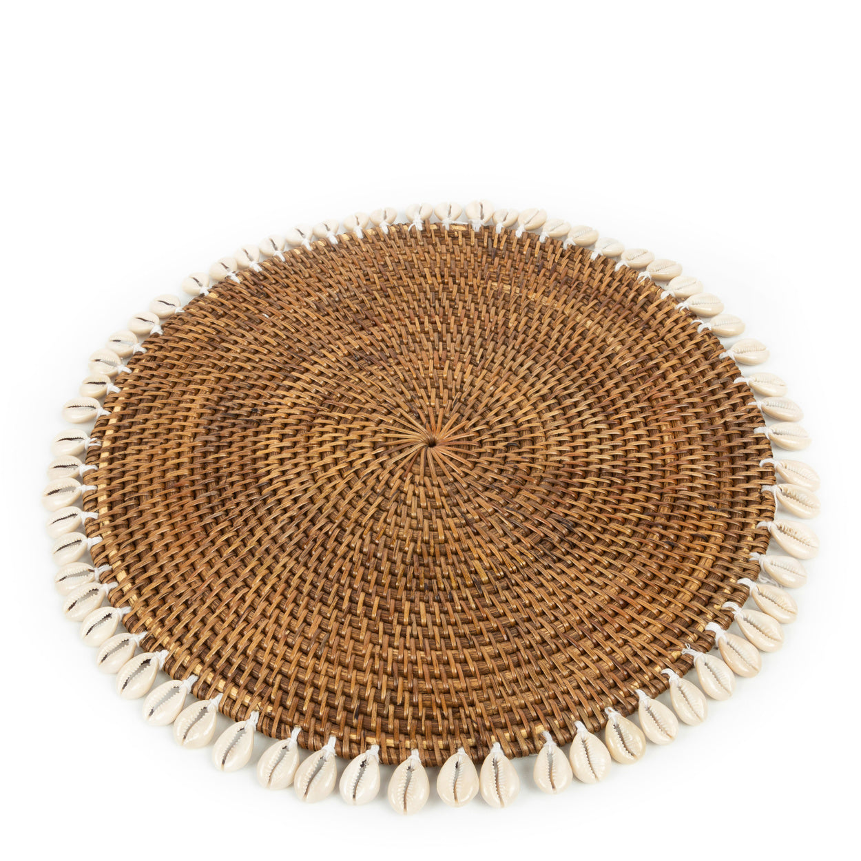 THE COLONIAL Shell Placemat Natural-Brown front view