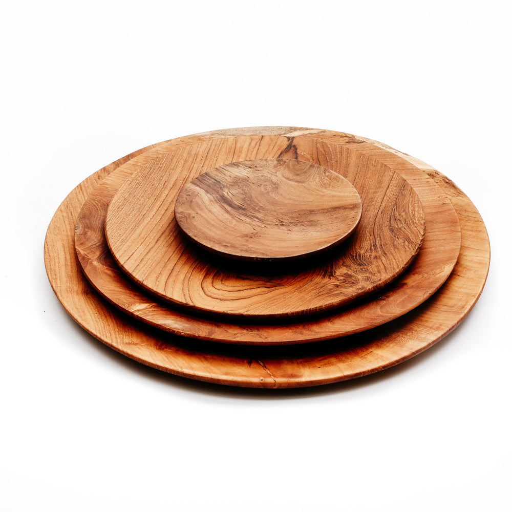 THE TEAK ROOT Round Plate set of plates