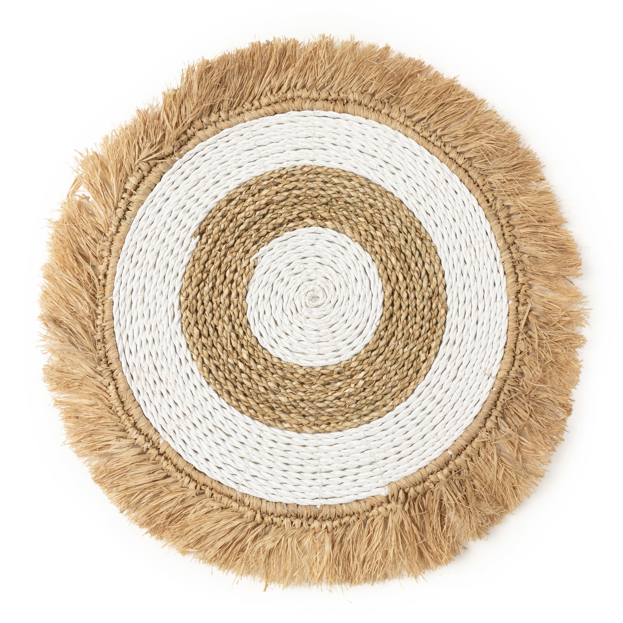 THE SEAGRASS RAFFIA Placemat Natural-White front view