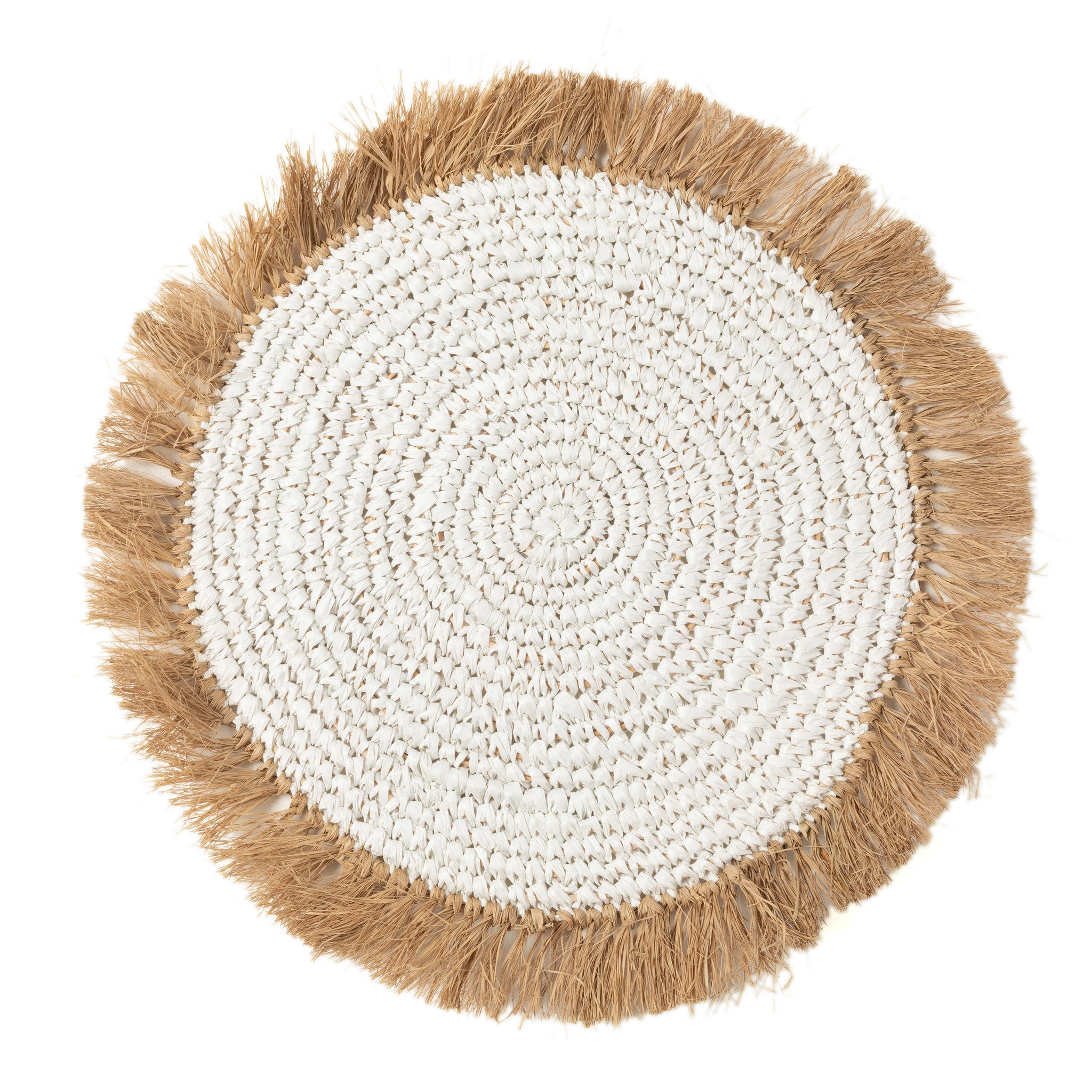 THE WATER HYACINTH RAFFIA Placemat White front view