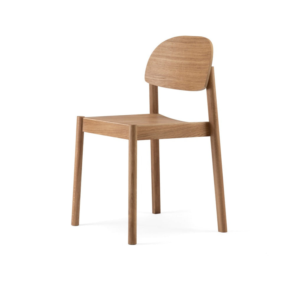CITIZEN Dining Chair round backrest natural oak-side view