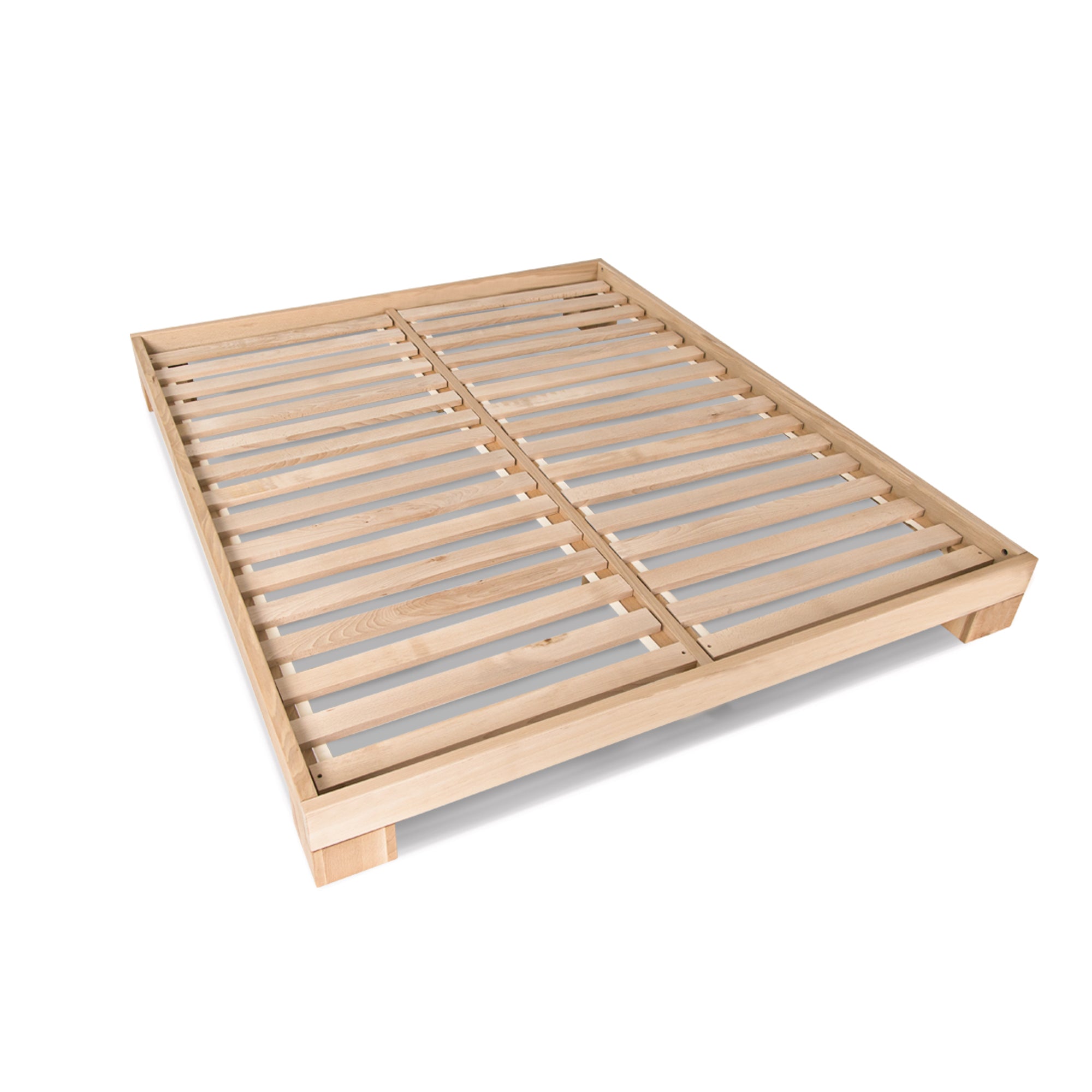 CUBE Double Bed, Beech Wood-natural frame without mattress