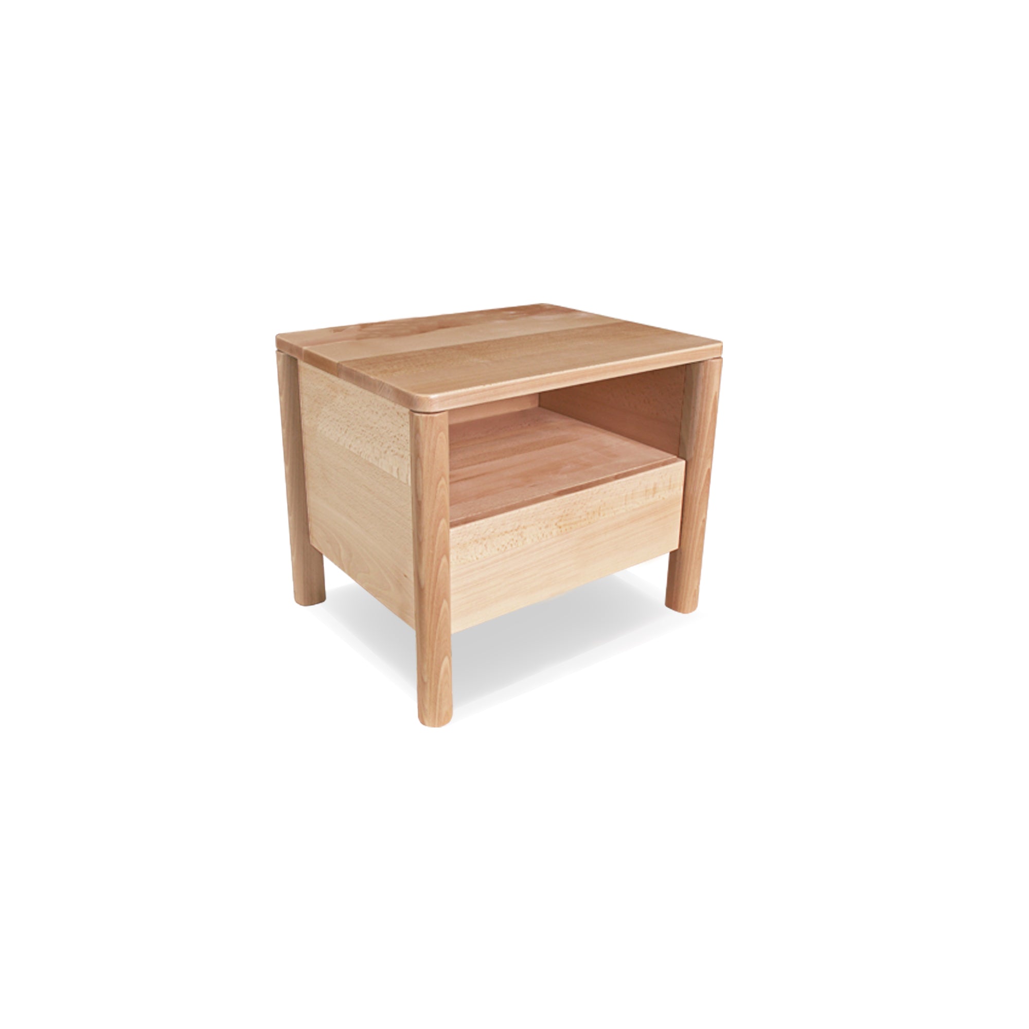DROP Bedside Table, Beech Wood without doors natural colour