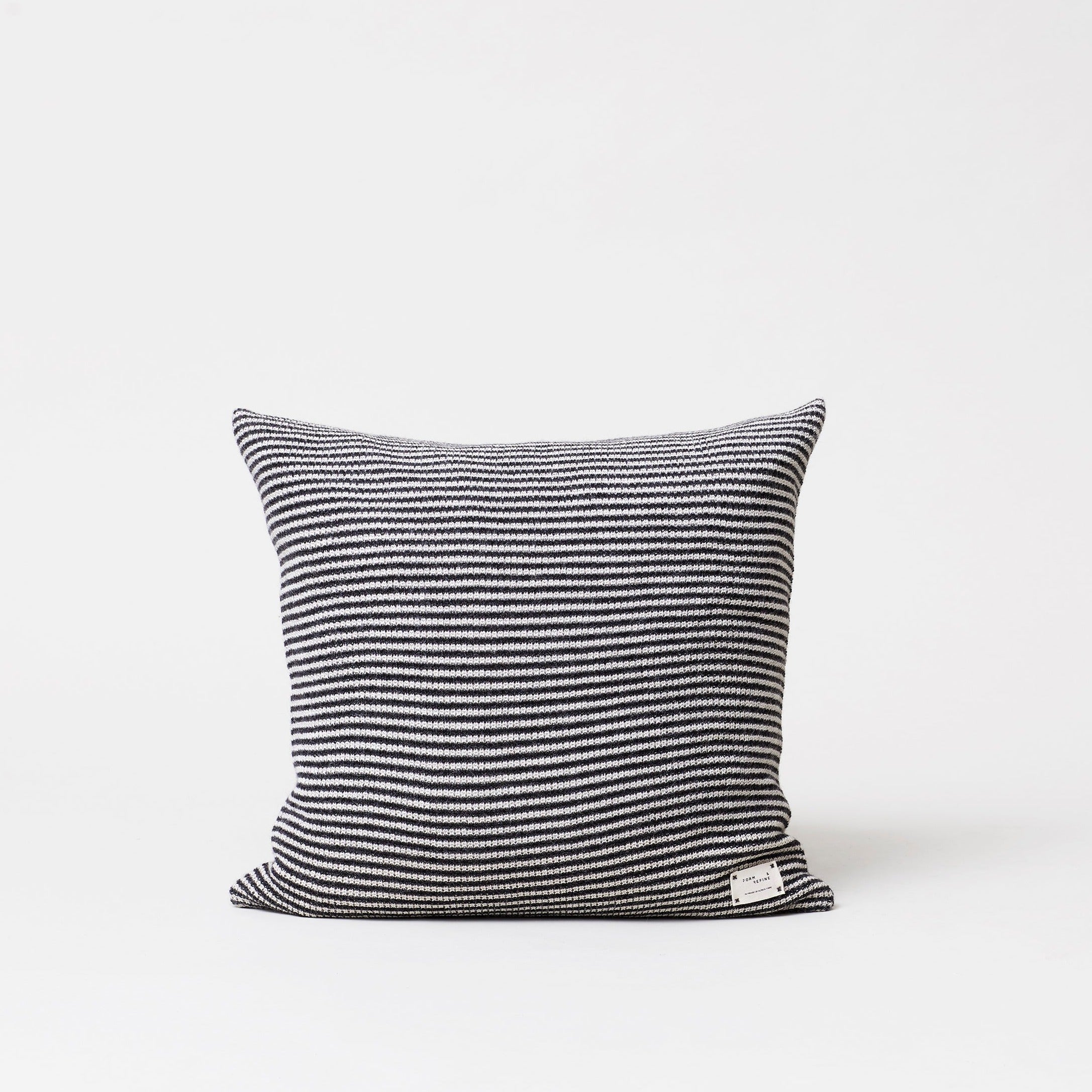 AYMARA Cushion Covers dark grey striped-front view