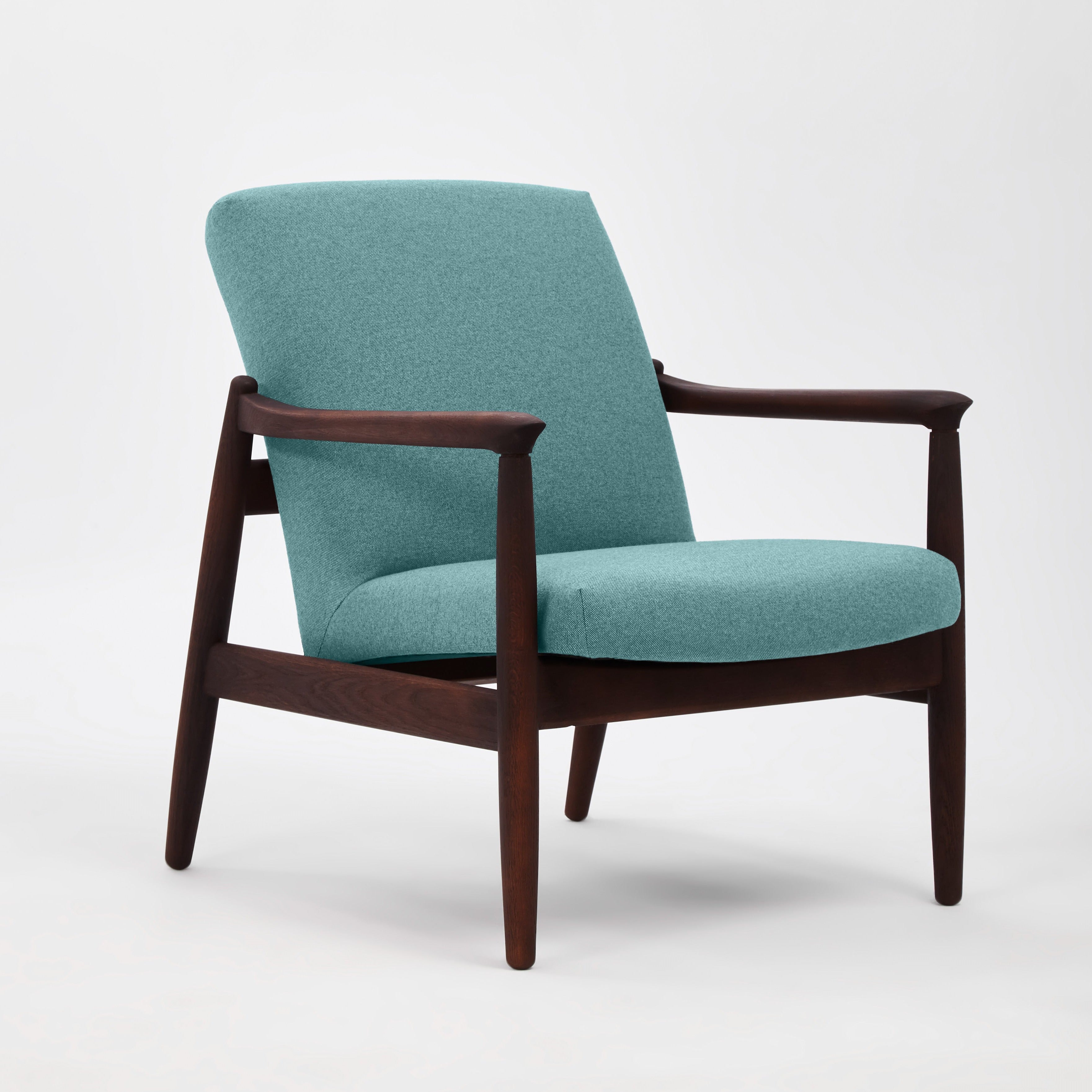 H 64 Lowback Chair Oak oak frame upholstery colour  turquoise