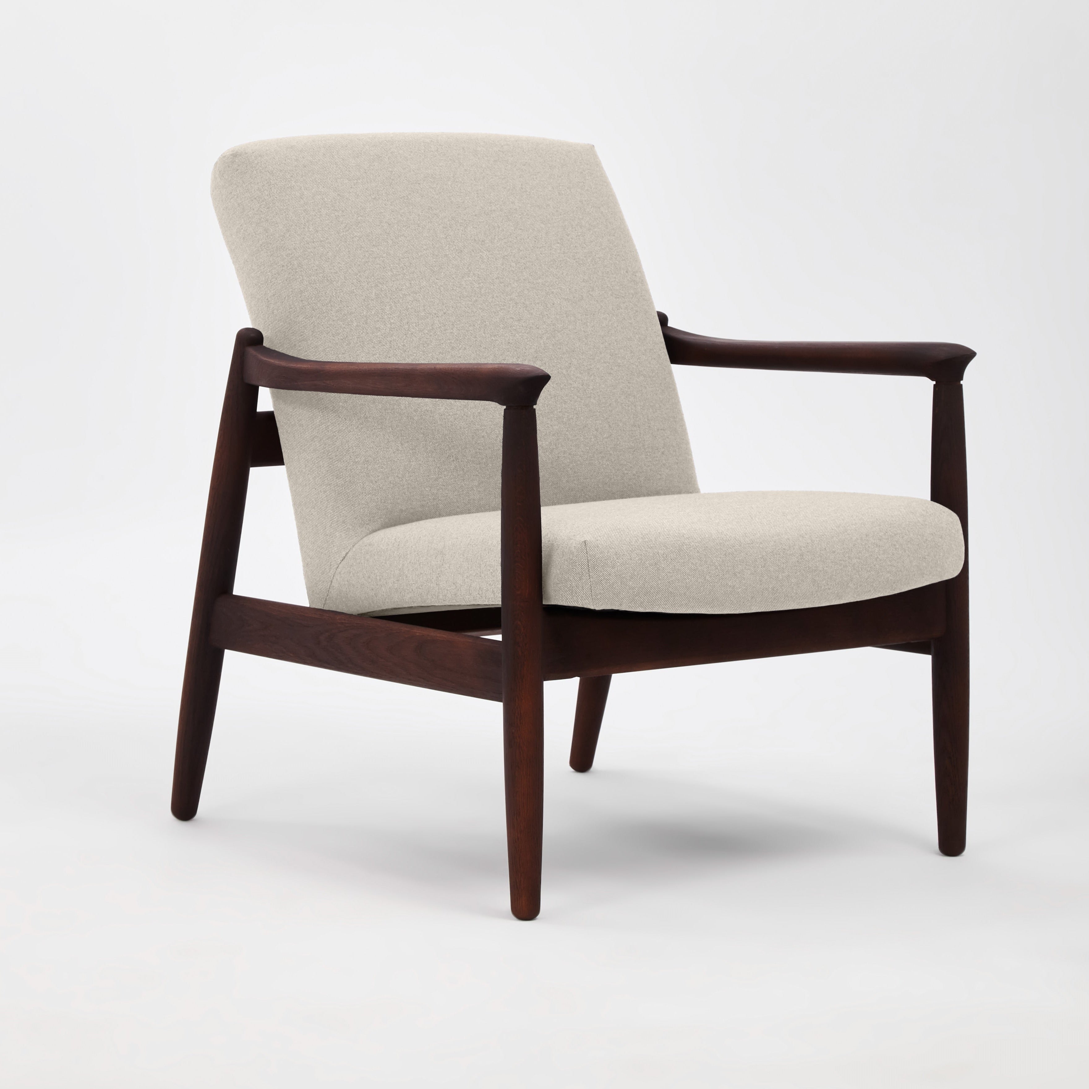 H 64 Lowback Chair oak frame upholstery colour  white