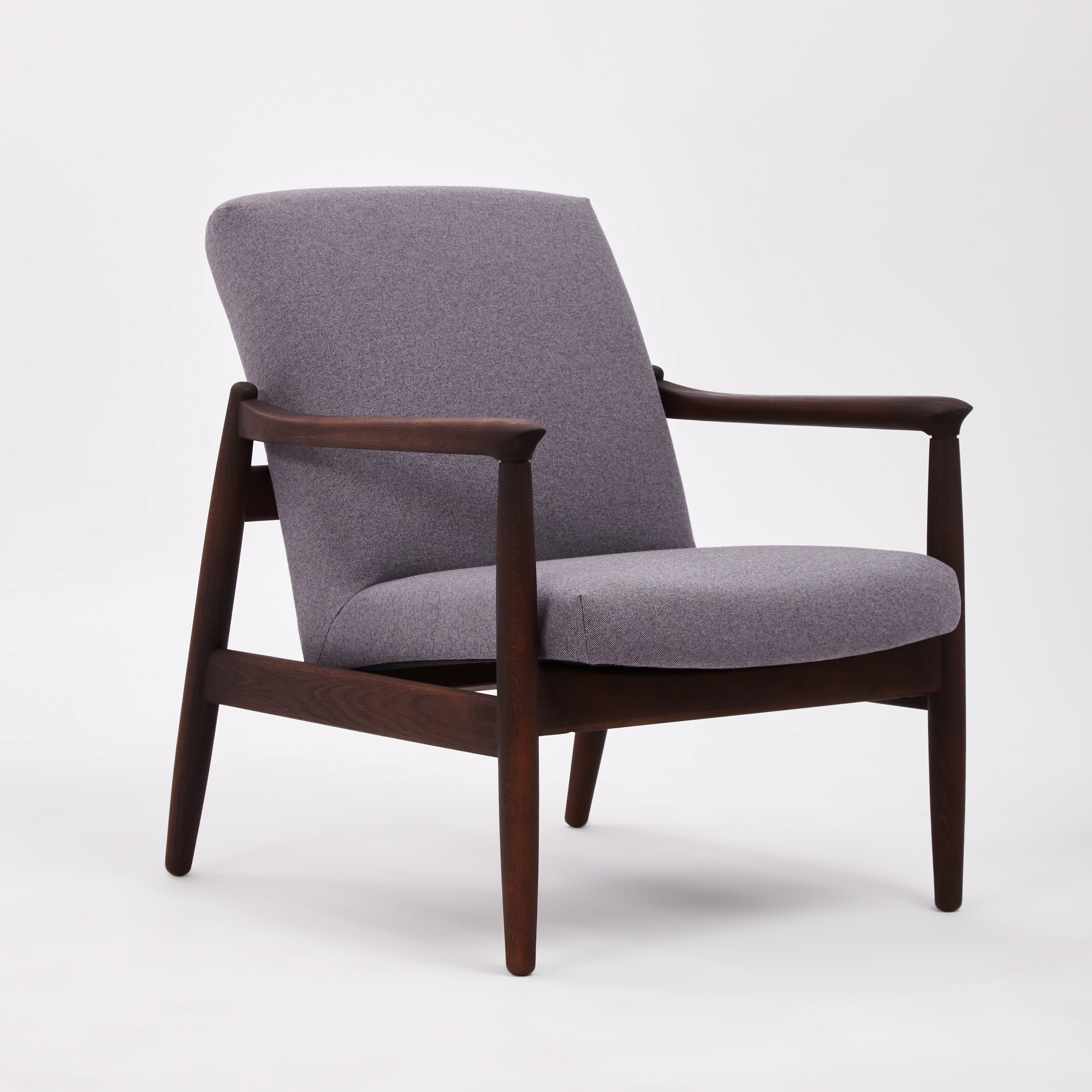 H 64 Lowback Chair  oak frame upholstery colour  grey