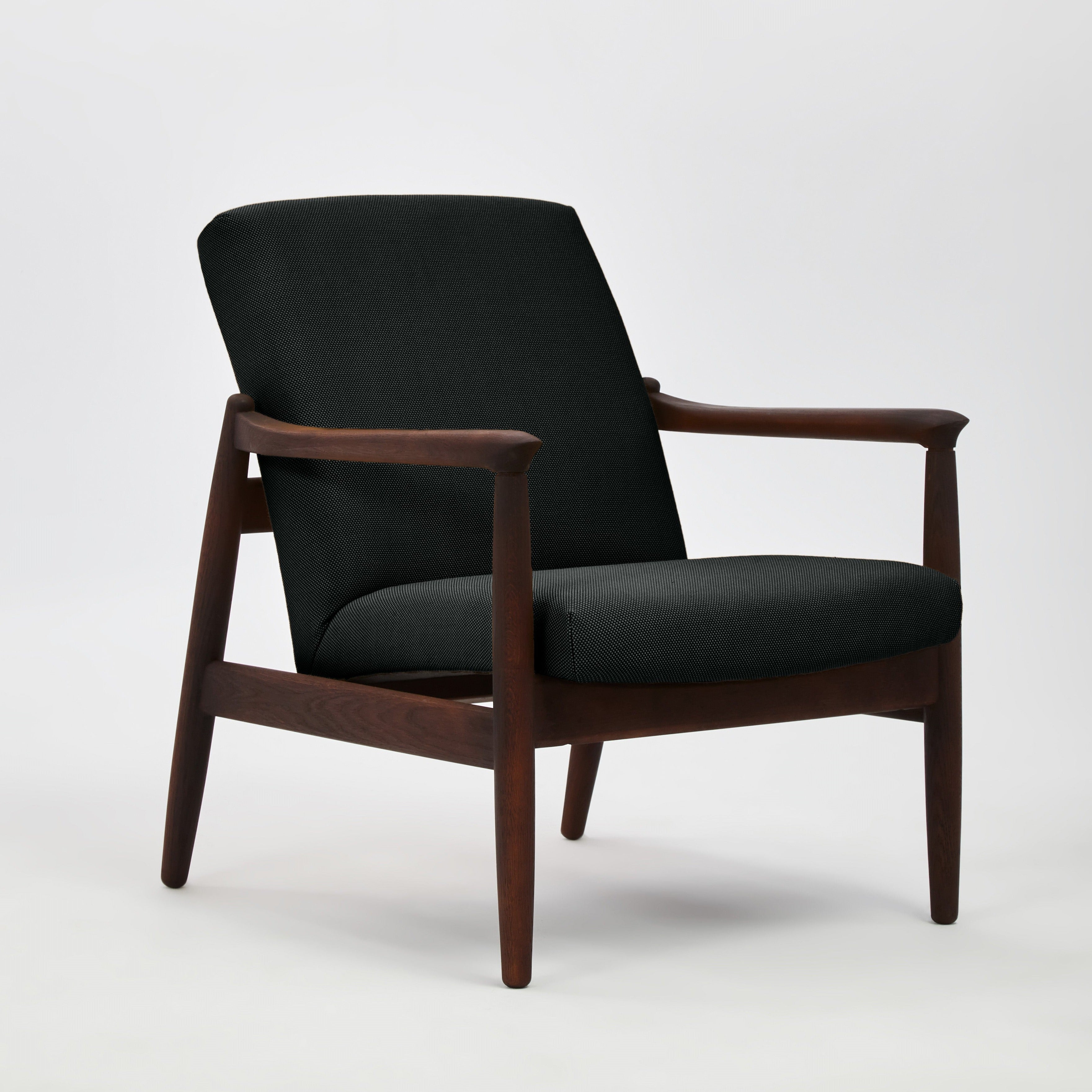H 64 Lowback Chair  oak frame upholstery colour  ebony black