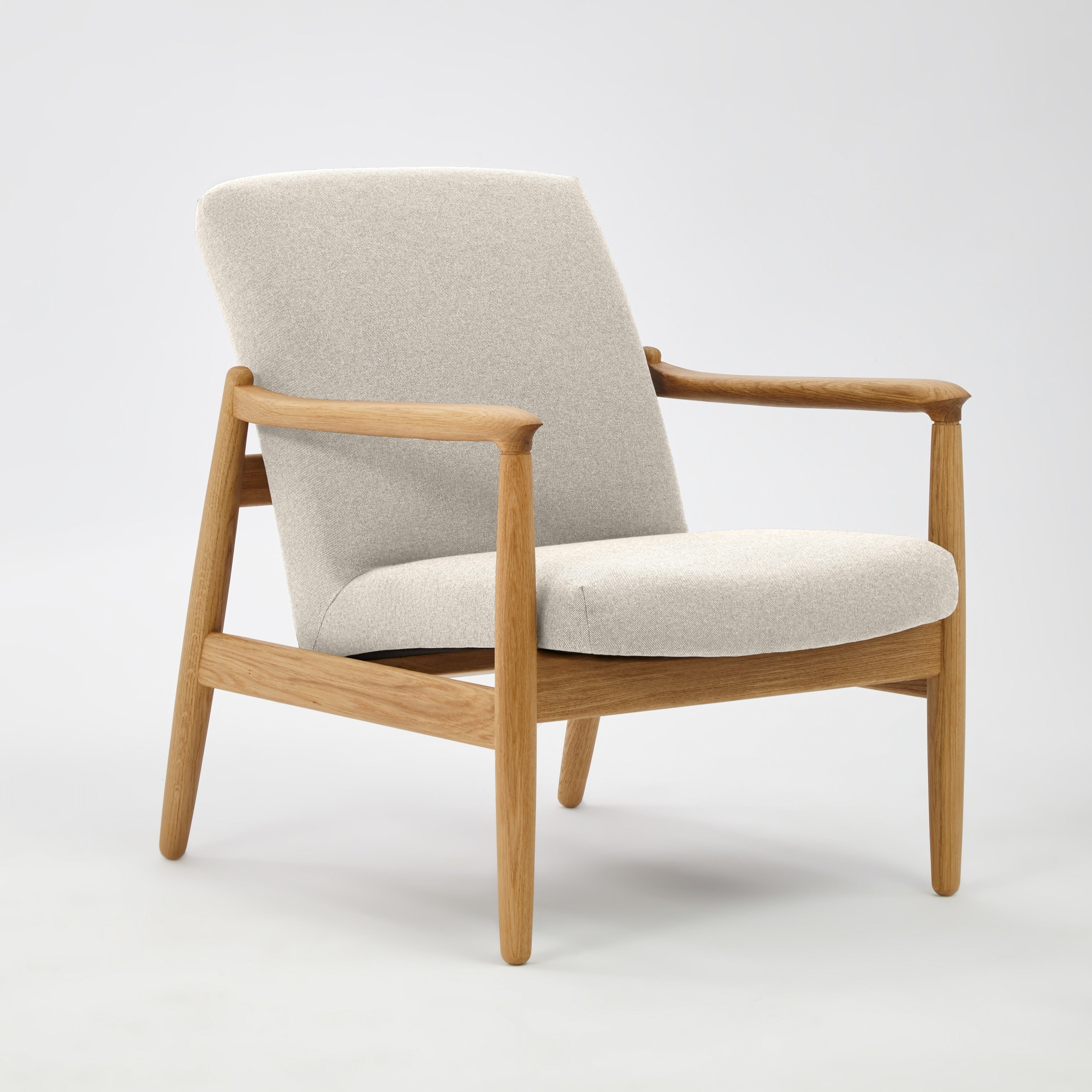 H 64 Lowback Chair white finish oak frame upholstery colour  white