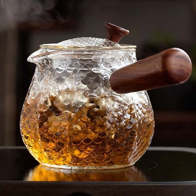 Hand Made Heat-Resistant Glass Teapot  interior view