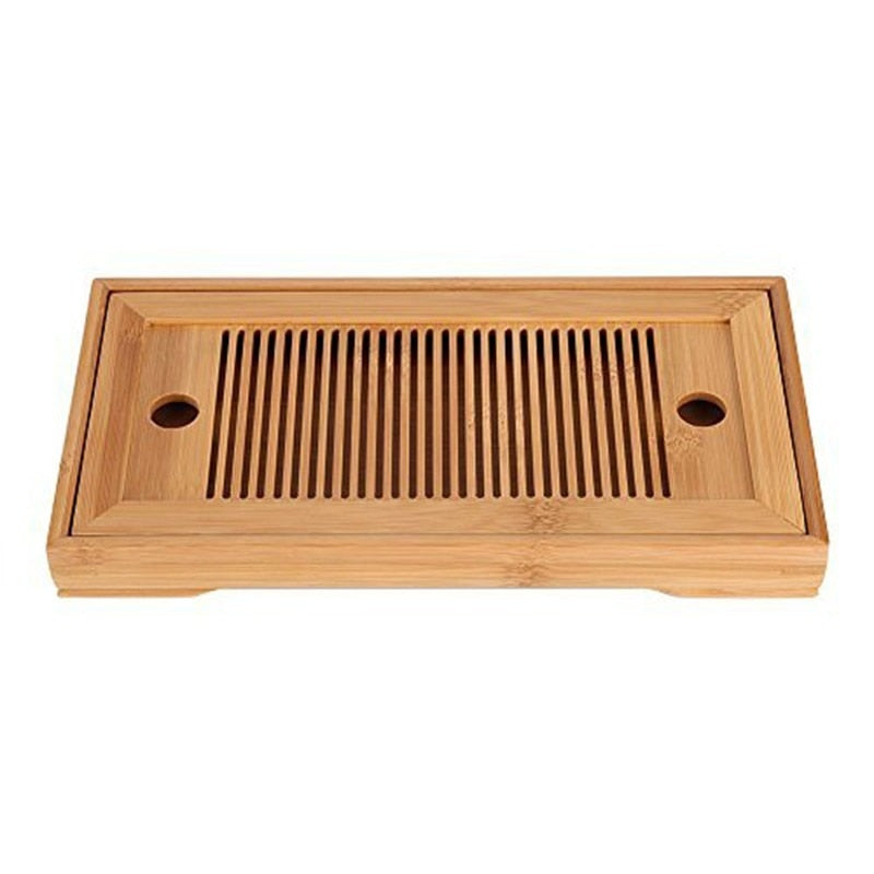 Natural Bamboo Tea Tray L size top view white background