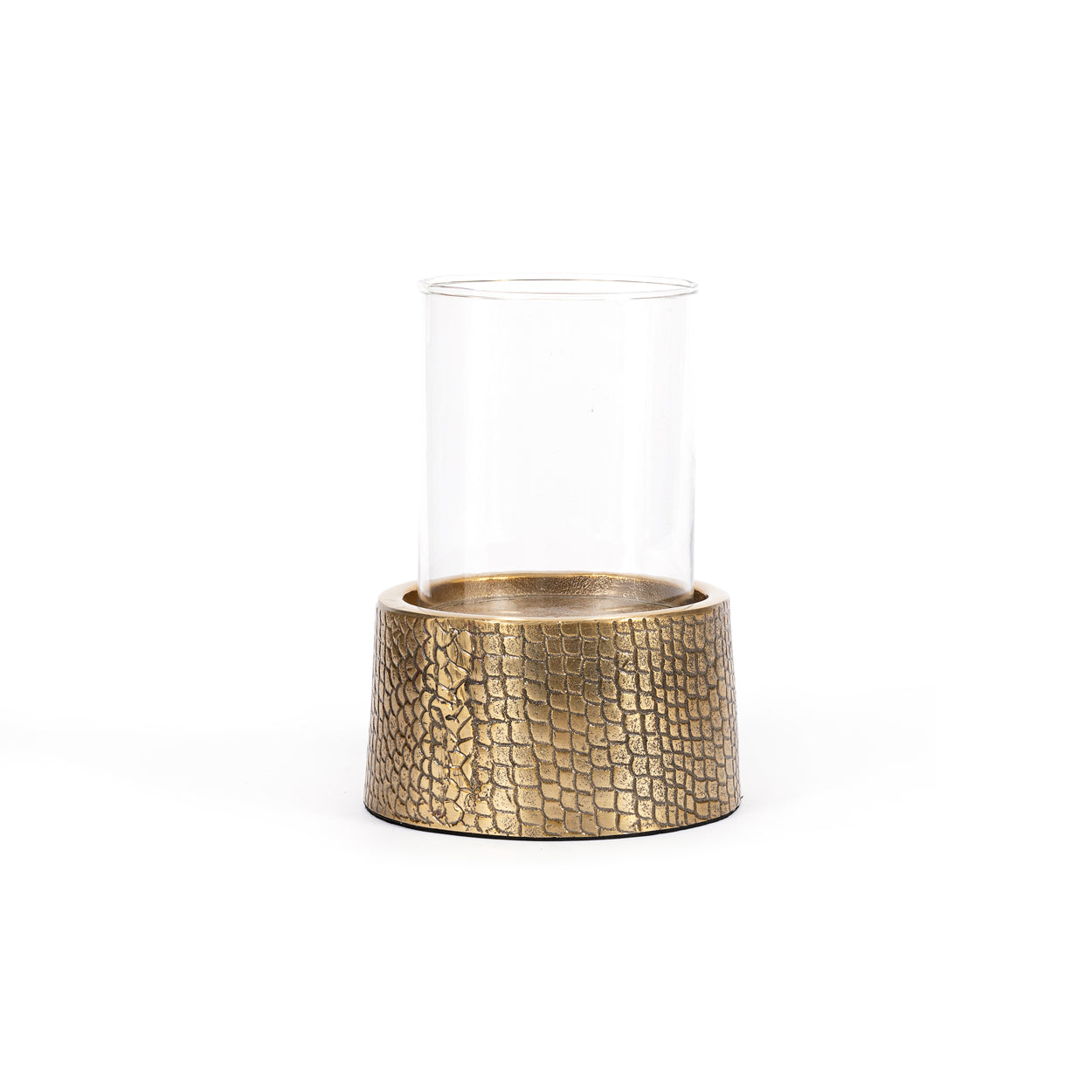 THE CROCO Candle Holder with Glass one medium