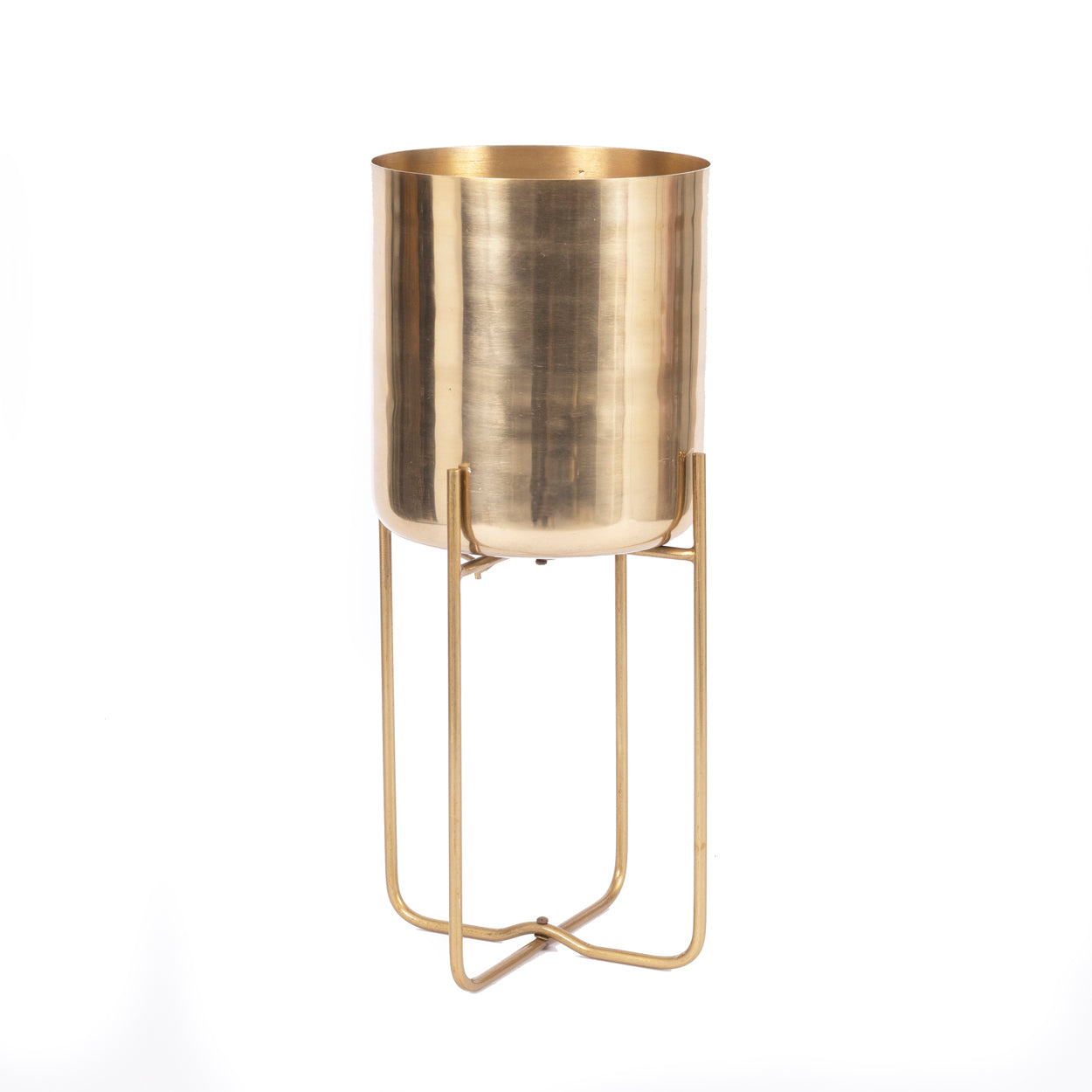 THE BRASS Planter On Stand medium front view