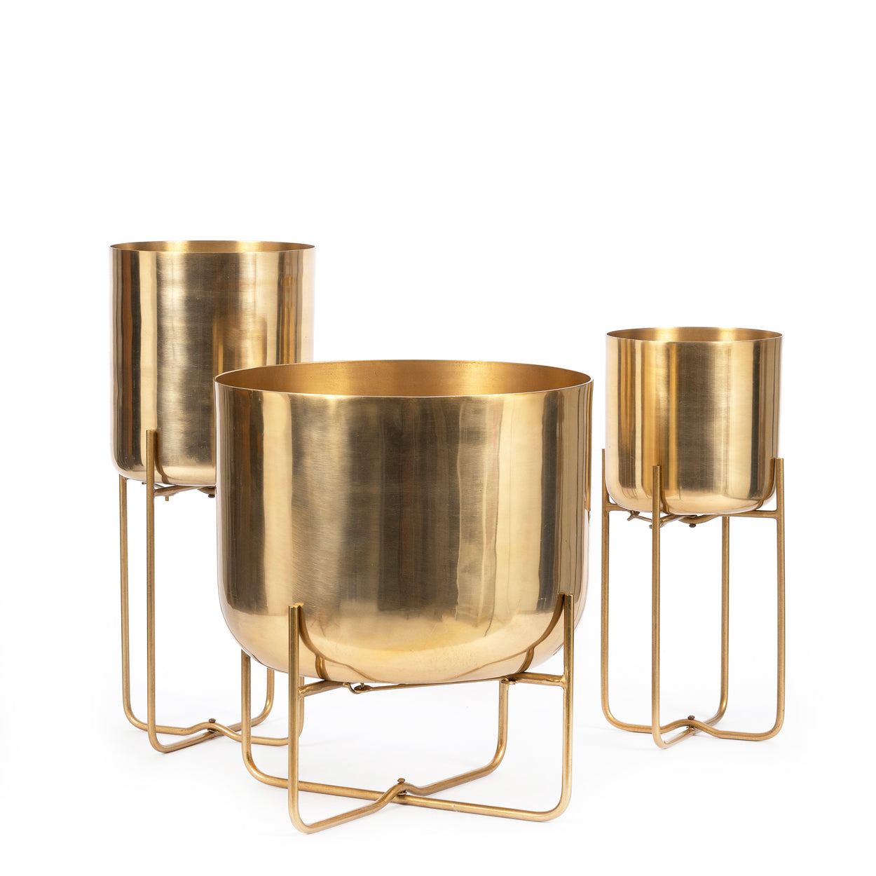 THE BRASS Planter On Stand set of three