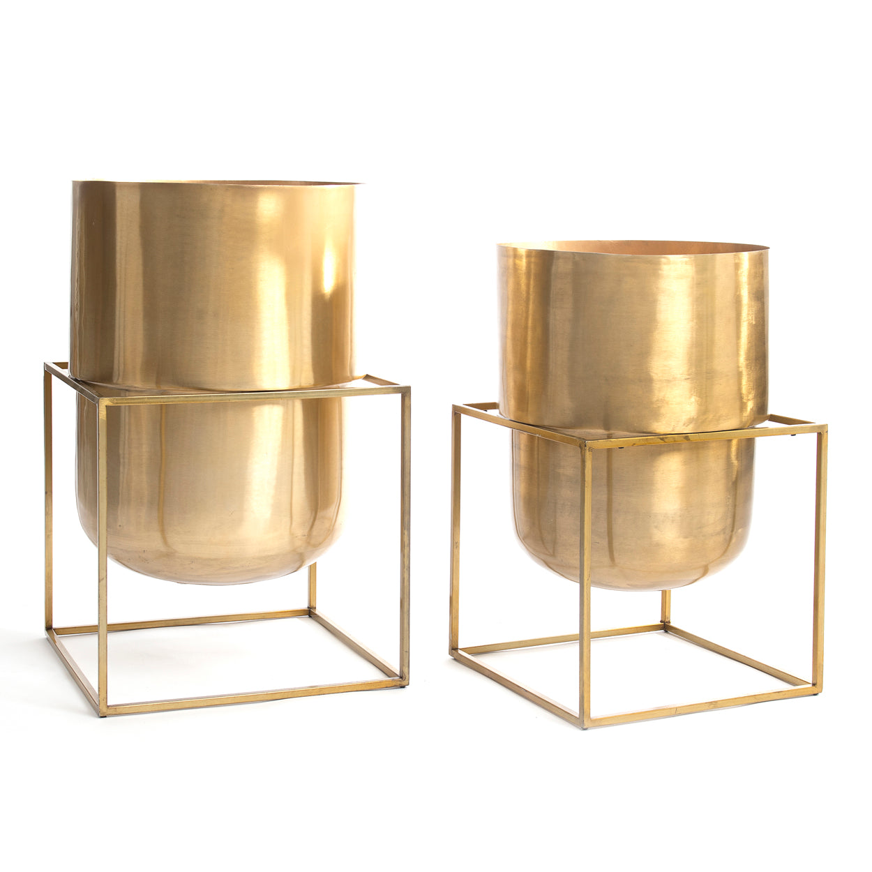 THE SQUARE BOX Brass Planter two pieces