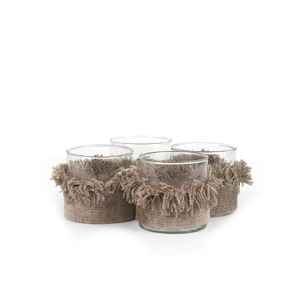 THE OH MY GEE Candle Holder Set of 4 grey small set