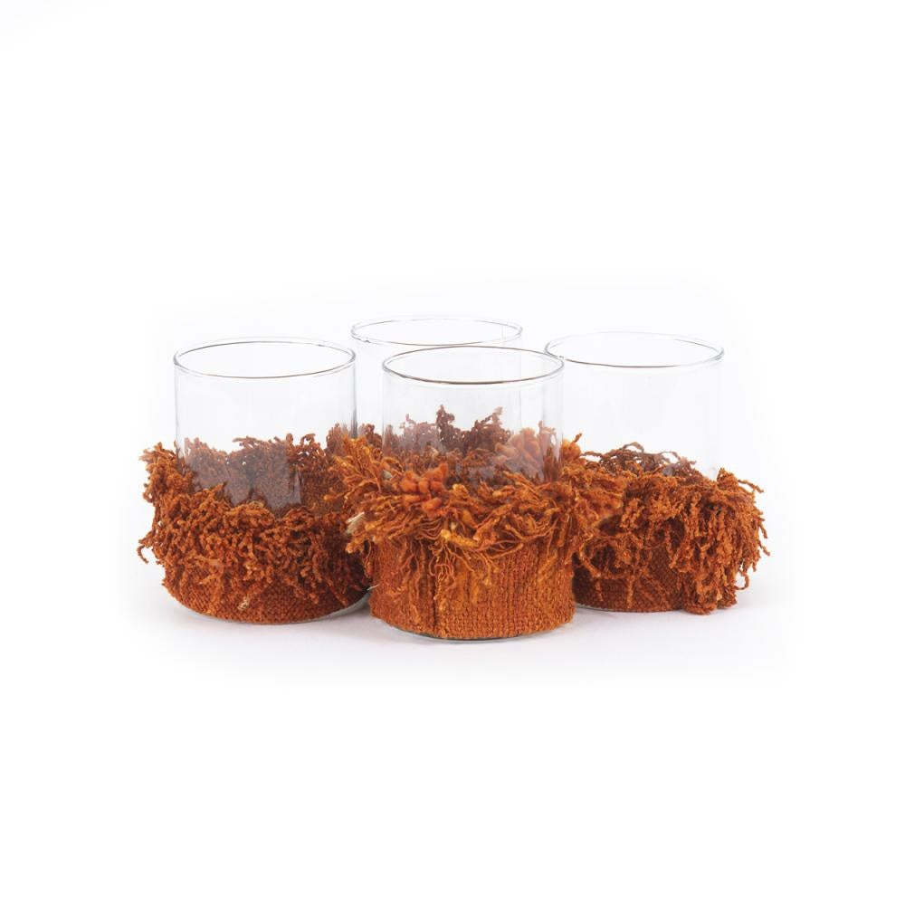 THE OH MY GEE Candle Holder Set of 4 rust medium size