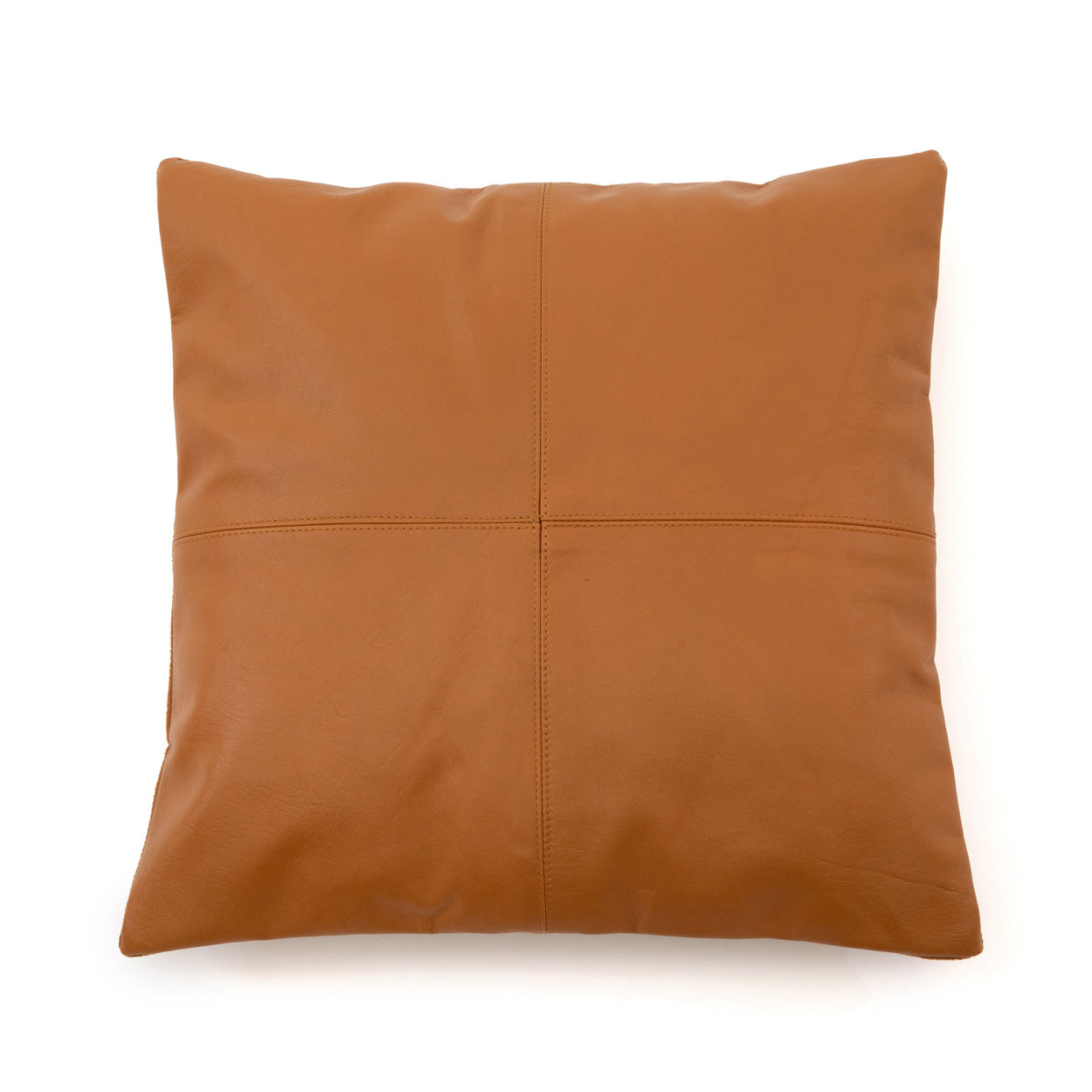 THE FOUR PANEL Leather Cushion Cover Camel 40x40 cm
