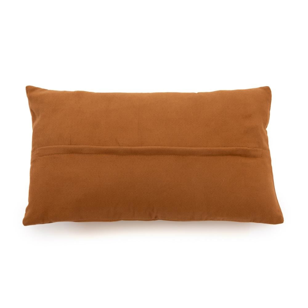 THE SIX PANEL Leather Cushion Cover Camel 30x50 back side view