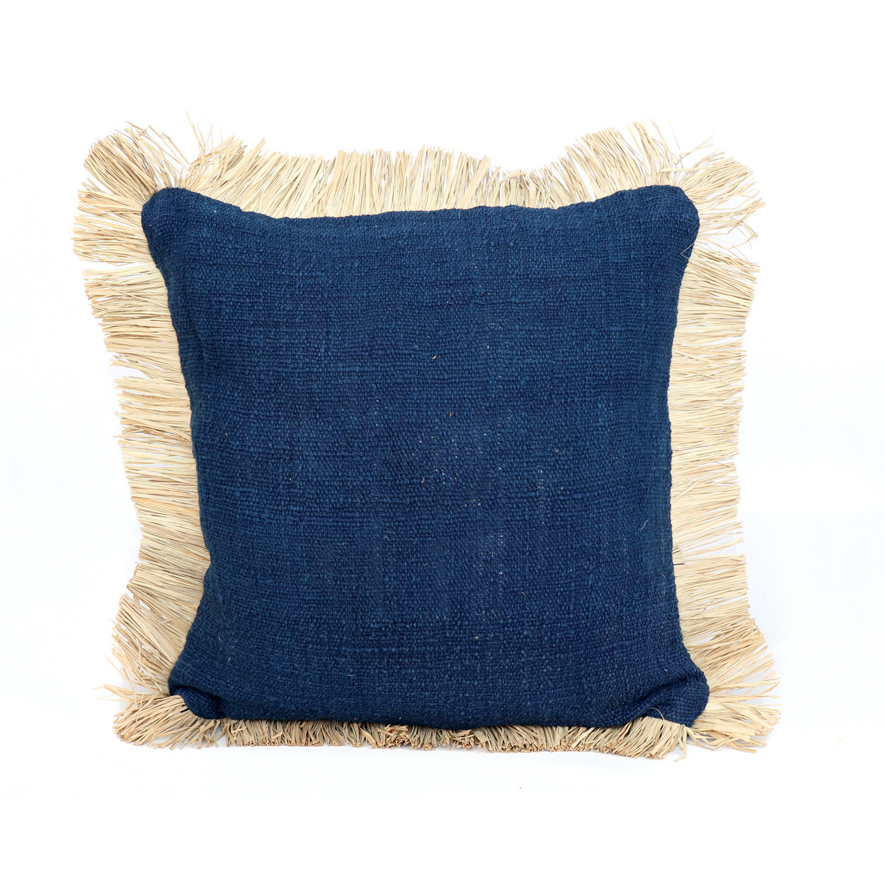 THE SAINT TROPEZ Cushion Cover Natural-Blue 50x50 front view
