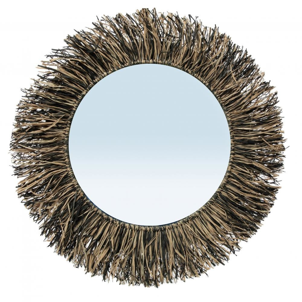 THE RAFFIA FRINGE Mirror large size, front view