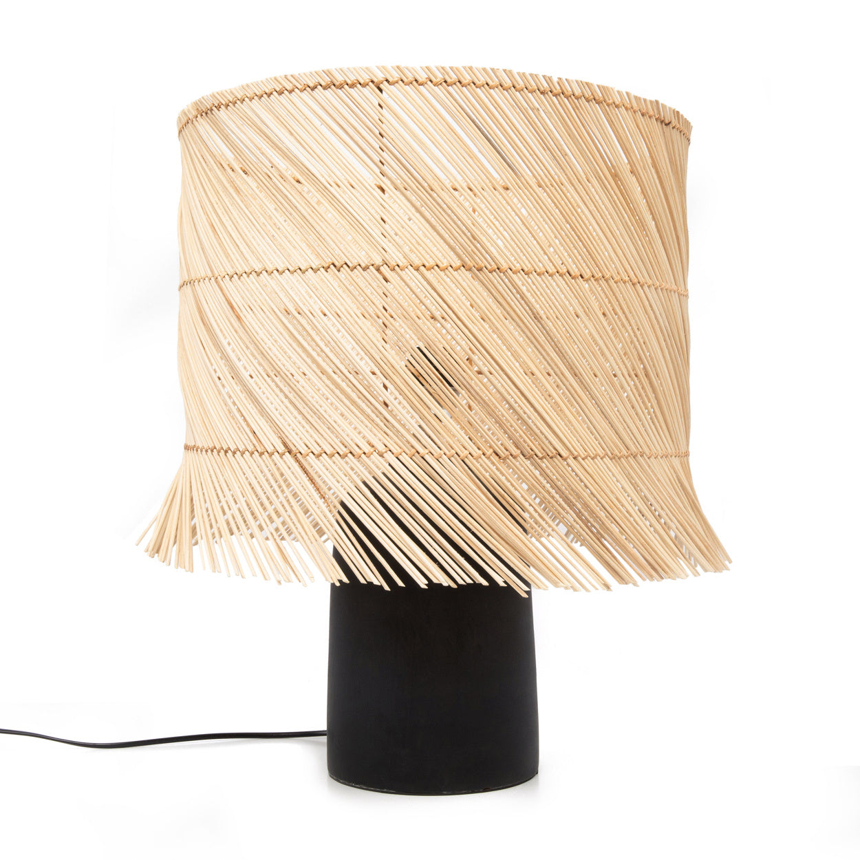 THE RATTAN Table Lamp Natural Black FRONT VIEW