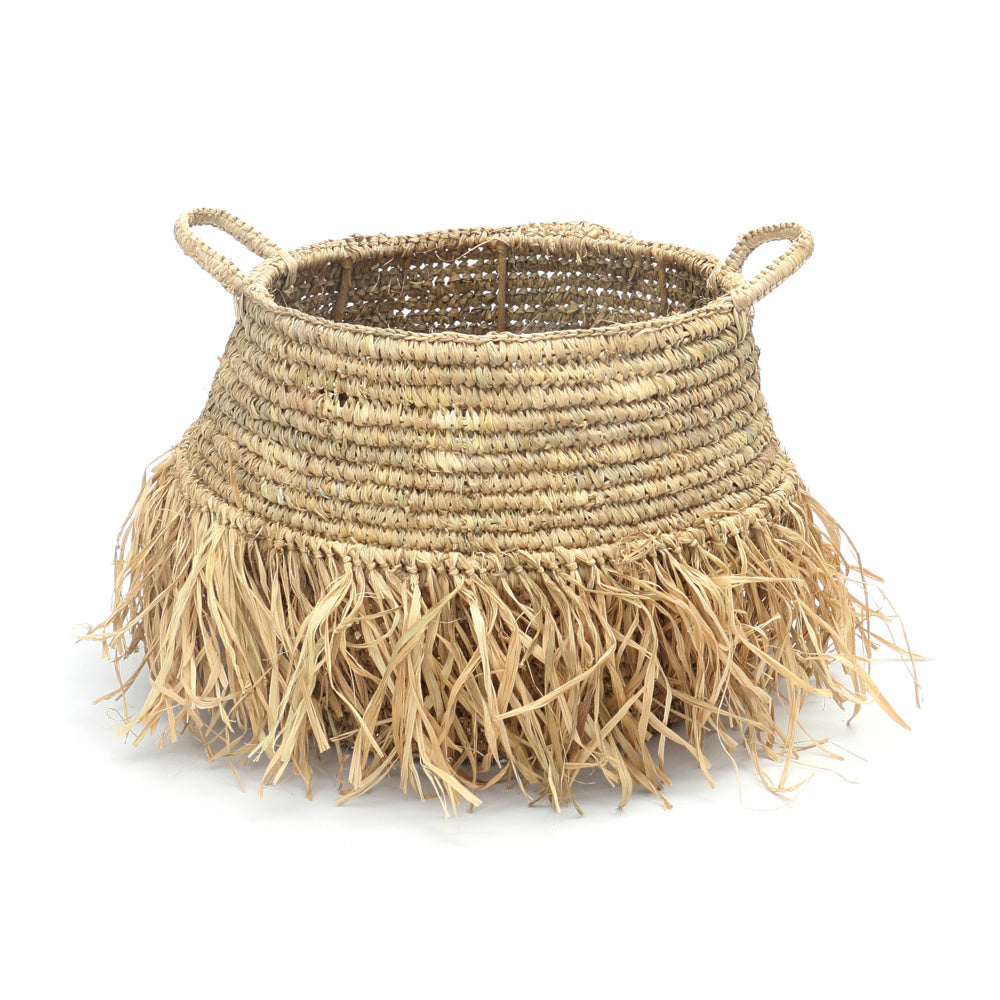 THE RAFFIA DELUXE Baskets Set of 2 front view small basket