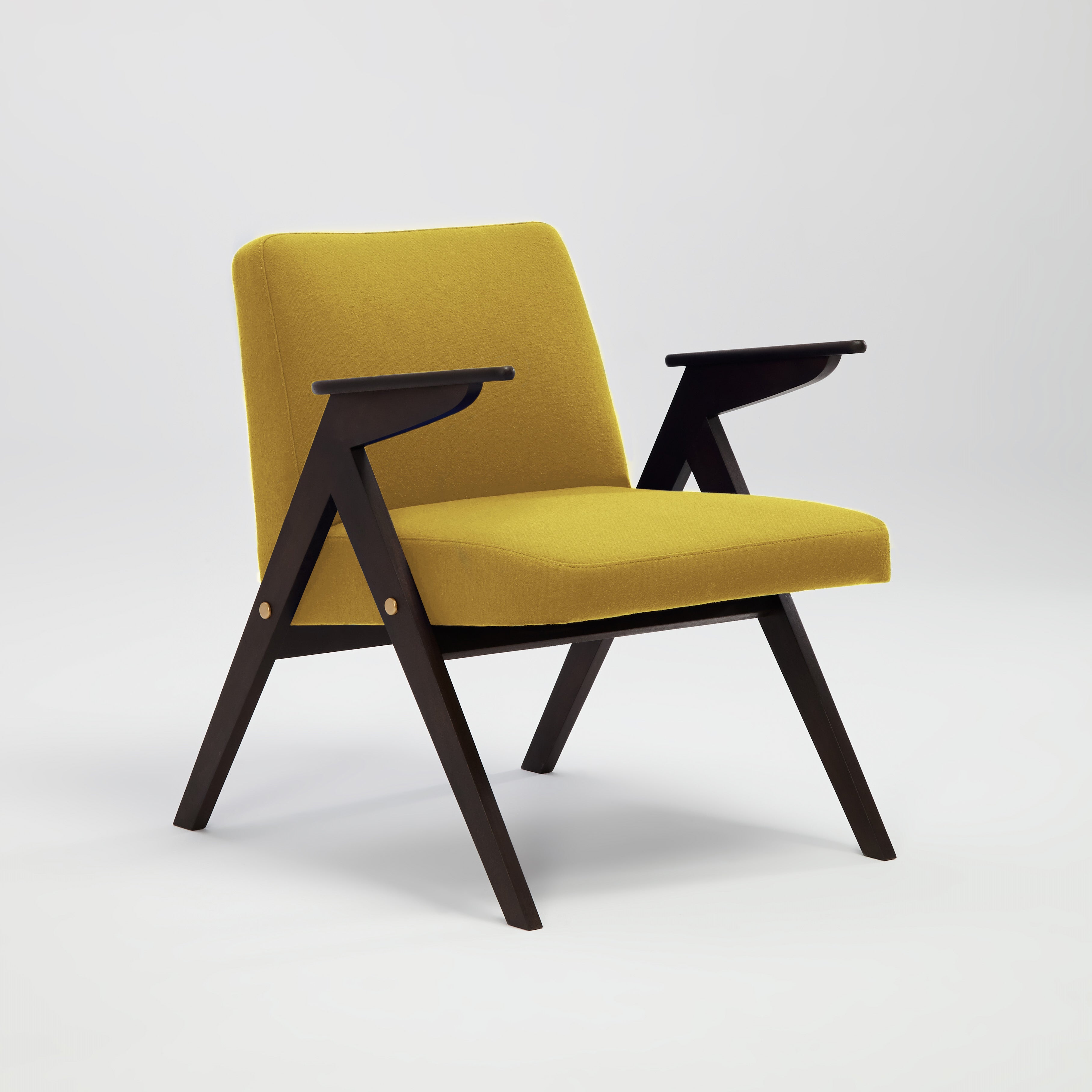 JUNCO Chair black beech wood upholstery colour yellow