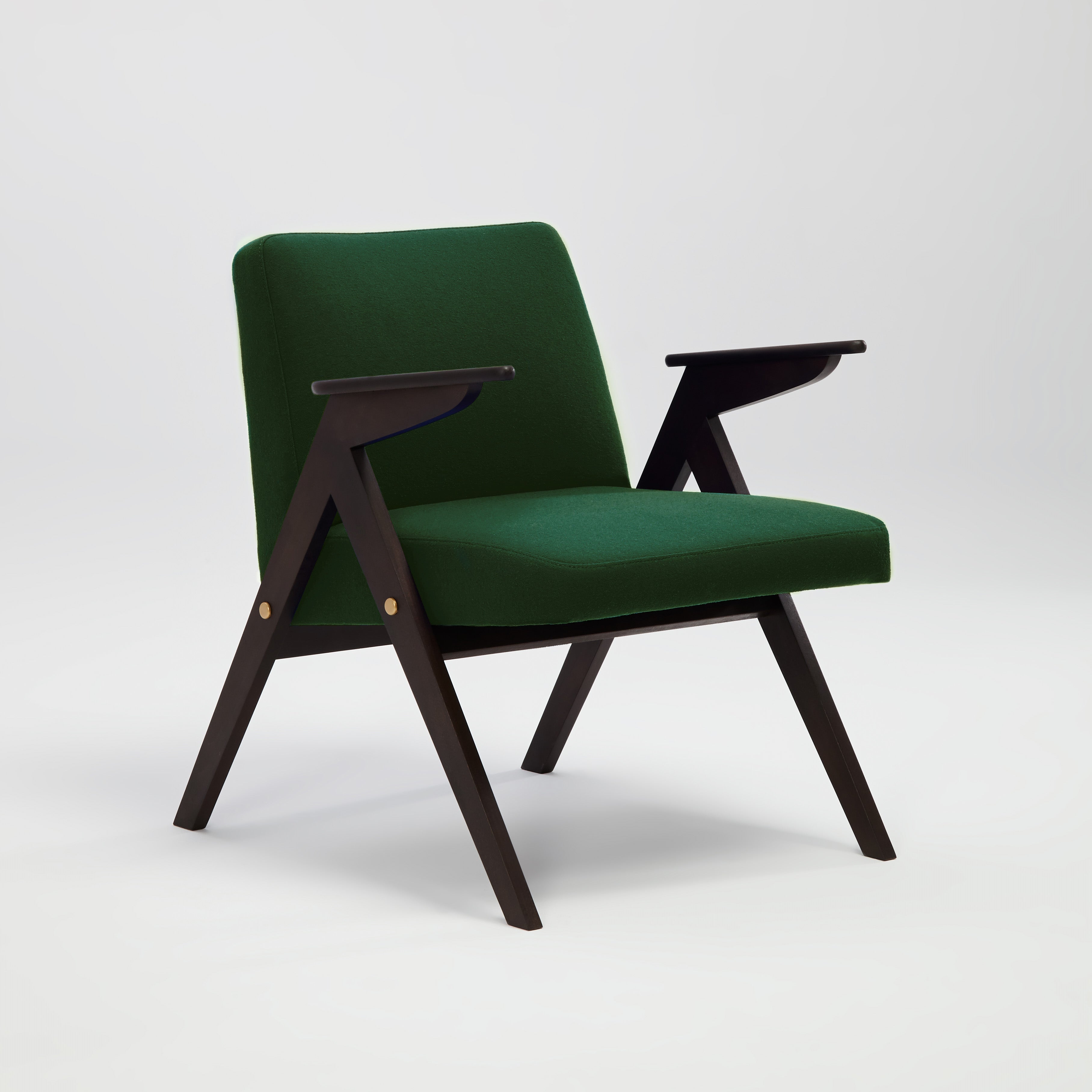 JUNCO Chair black beech wood upholstery colour green