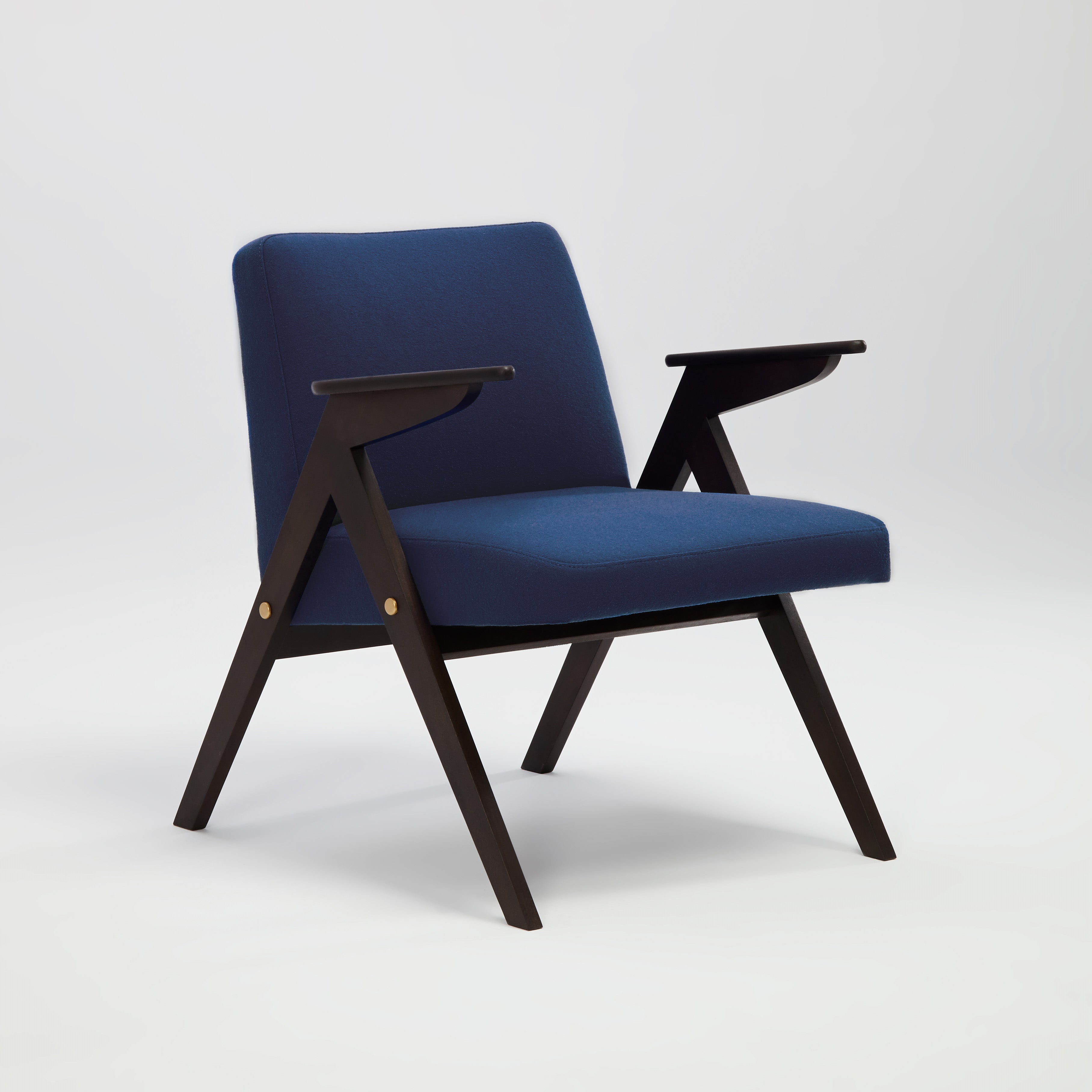 JUNCO Chair black beech wood upholstery colour blue