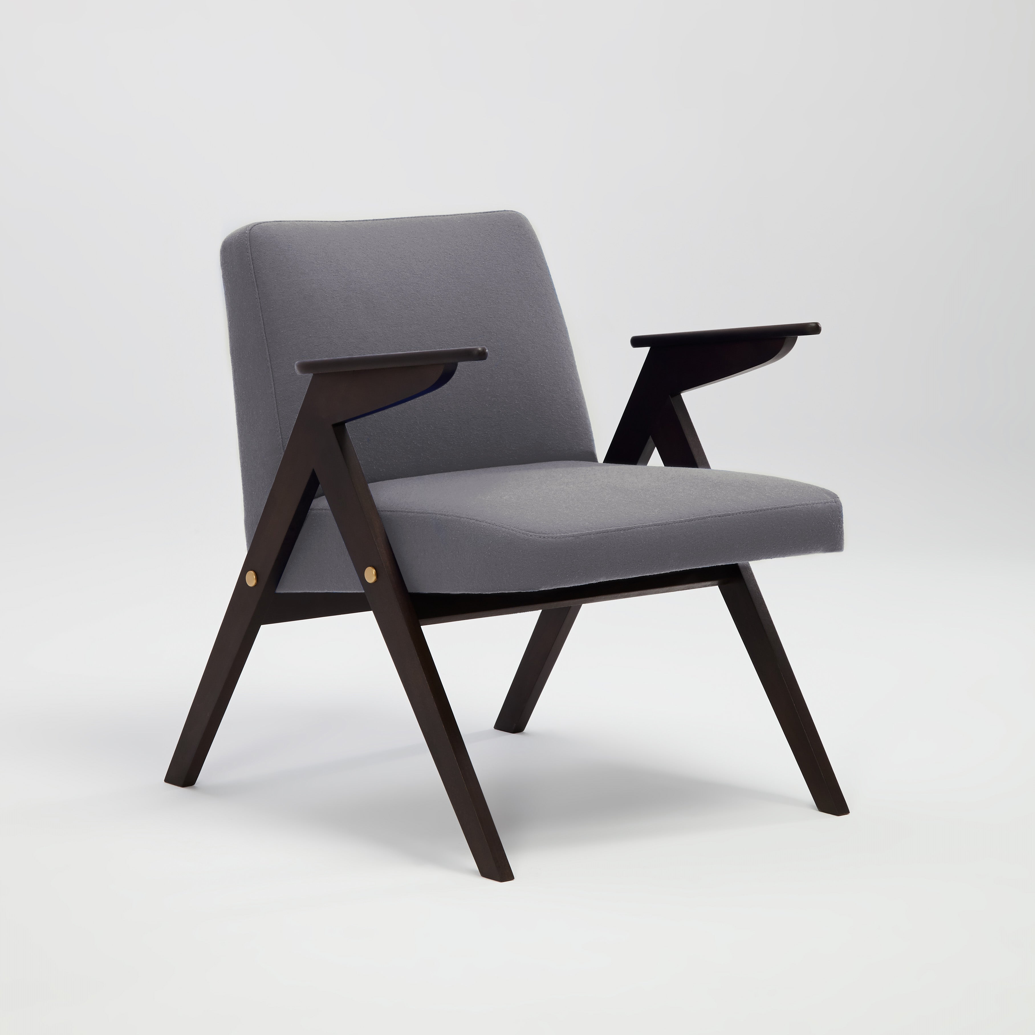 JUNCO Chair black beech wood upholstery colour grey