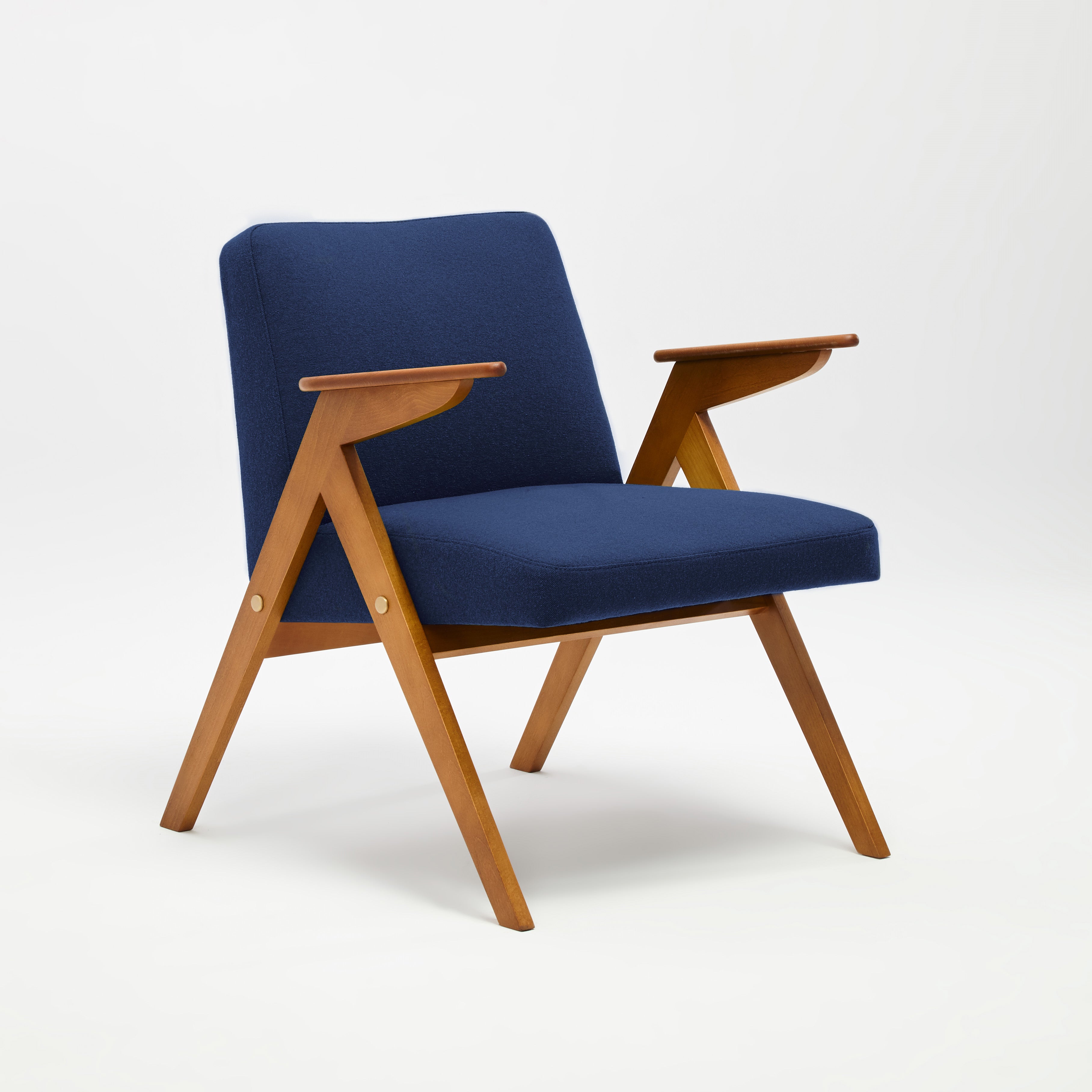 JUNCO Chair beech wood upholstery colour blue