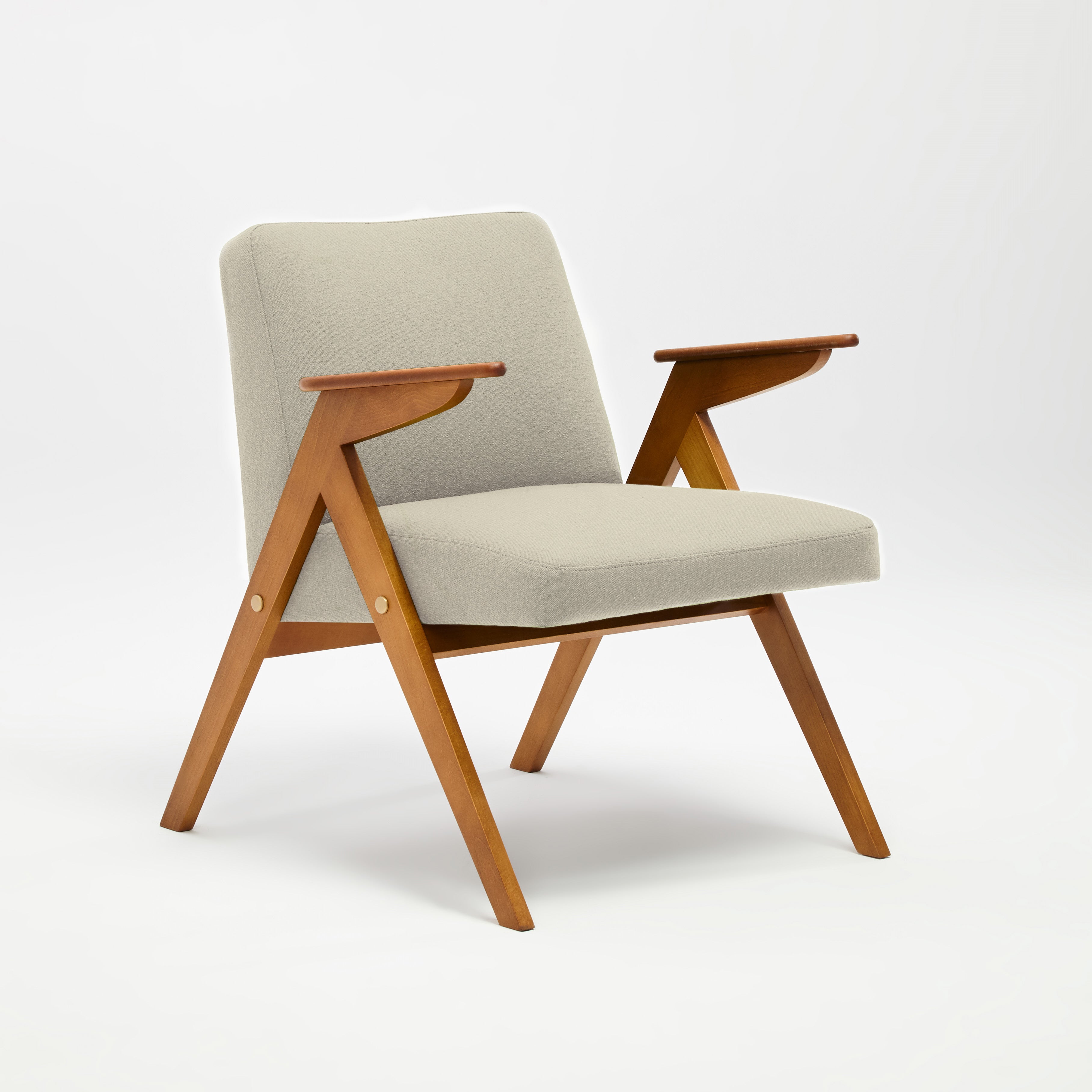 JUNCO Chair beech wood upholstery colour white