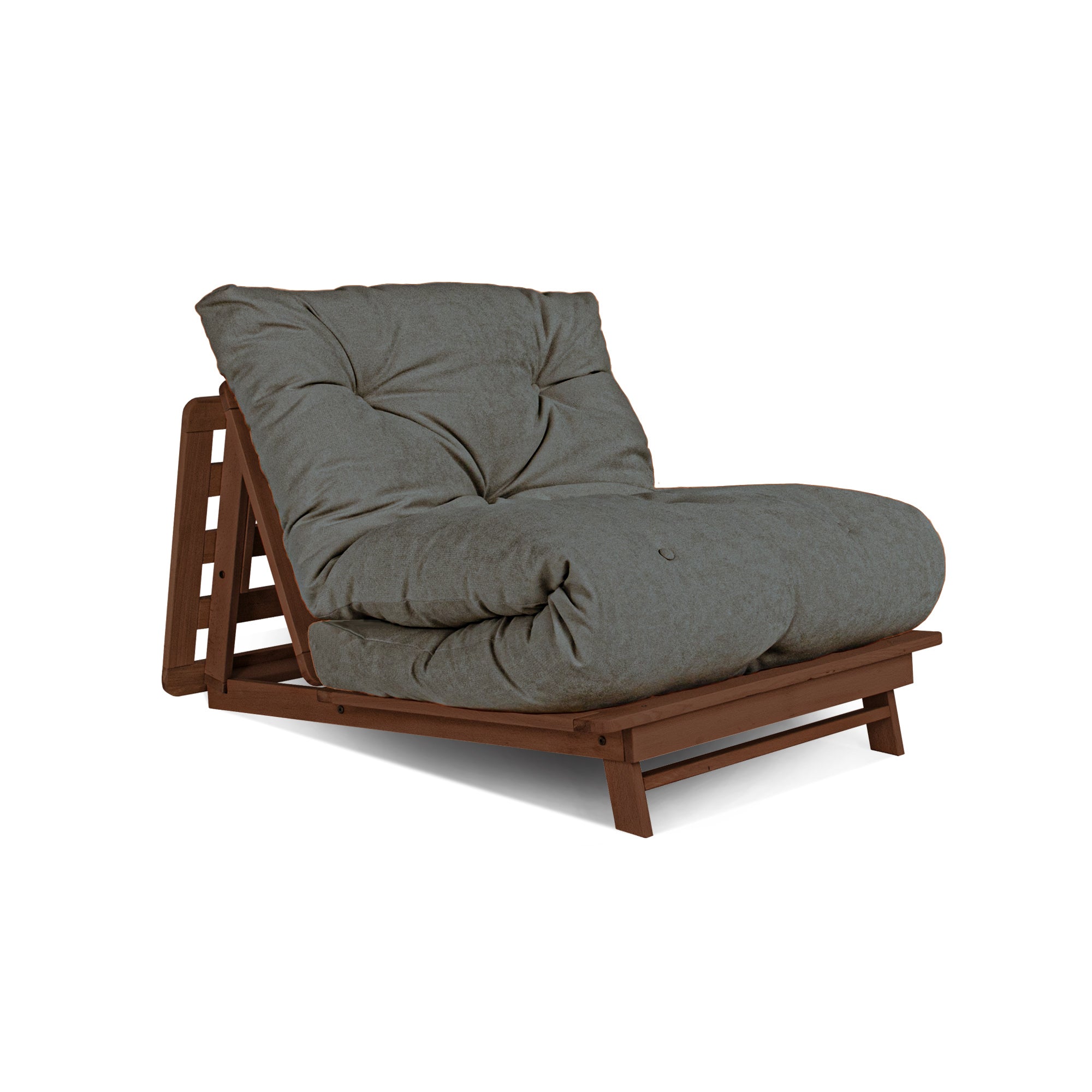 LAYTI-90 Futon Chair-walnut frame-gray fabric
