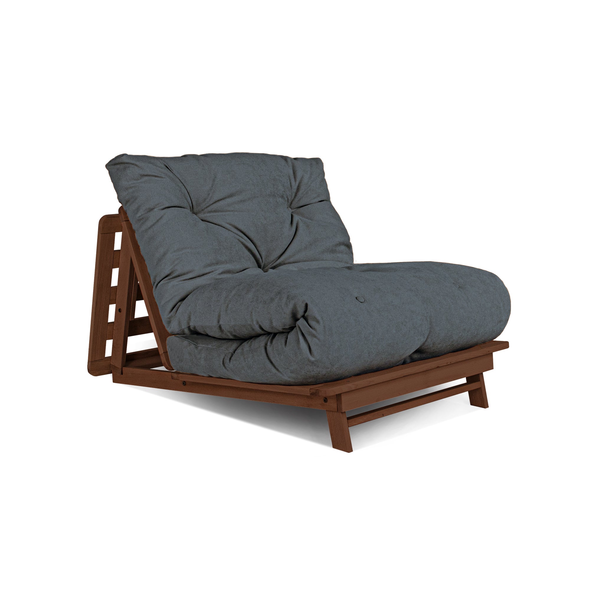 LAYTI-90 Futon Chair-walnut frame-graphite fabric