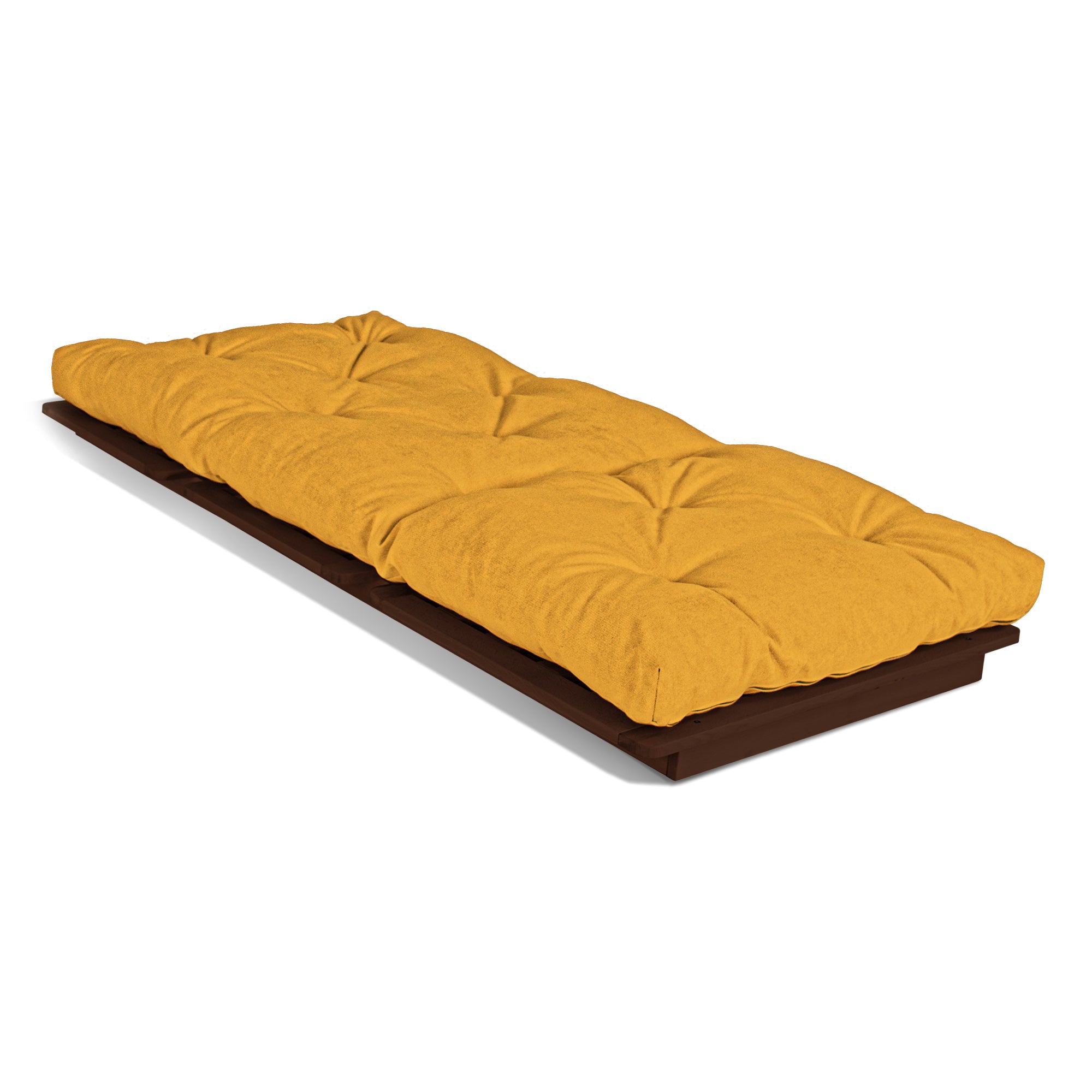 LAYTI-90 Single Futon Sofa Bed, Solid Hardwood, Brown