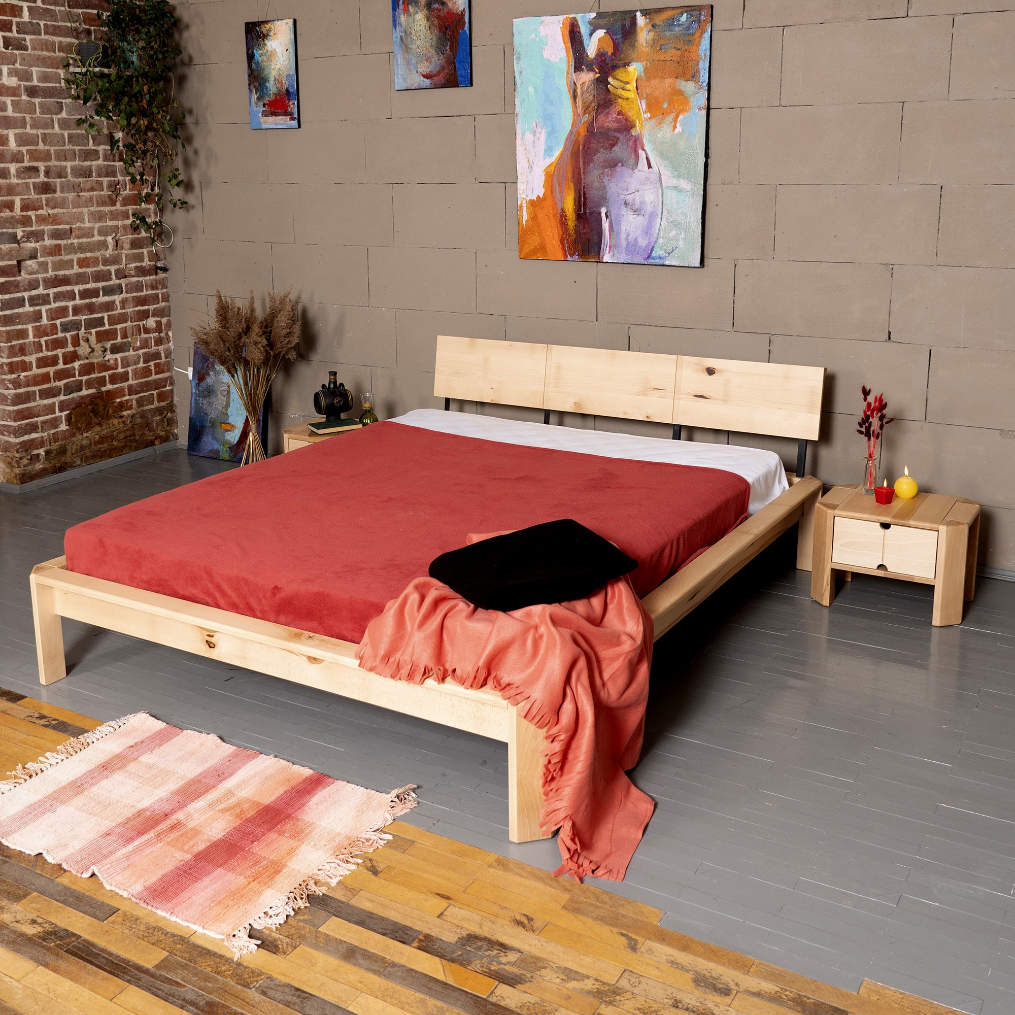LOFT Double Bed-natural colours-interior top view