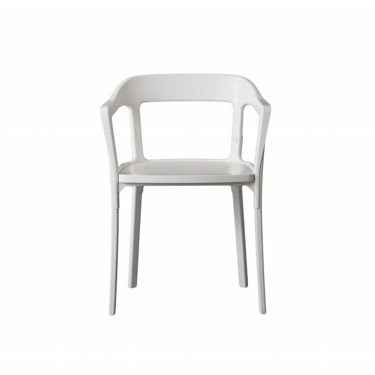 STEELWOOD Chair white frame and wooden white base