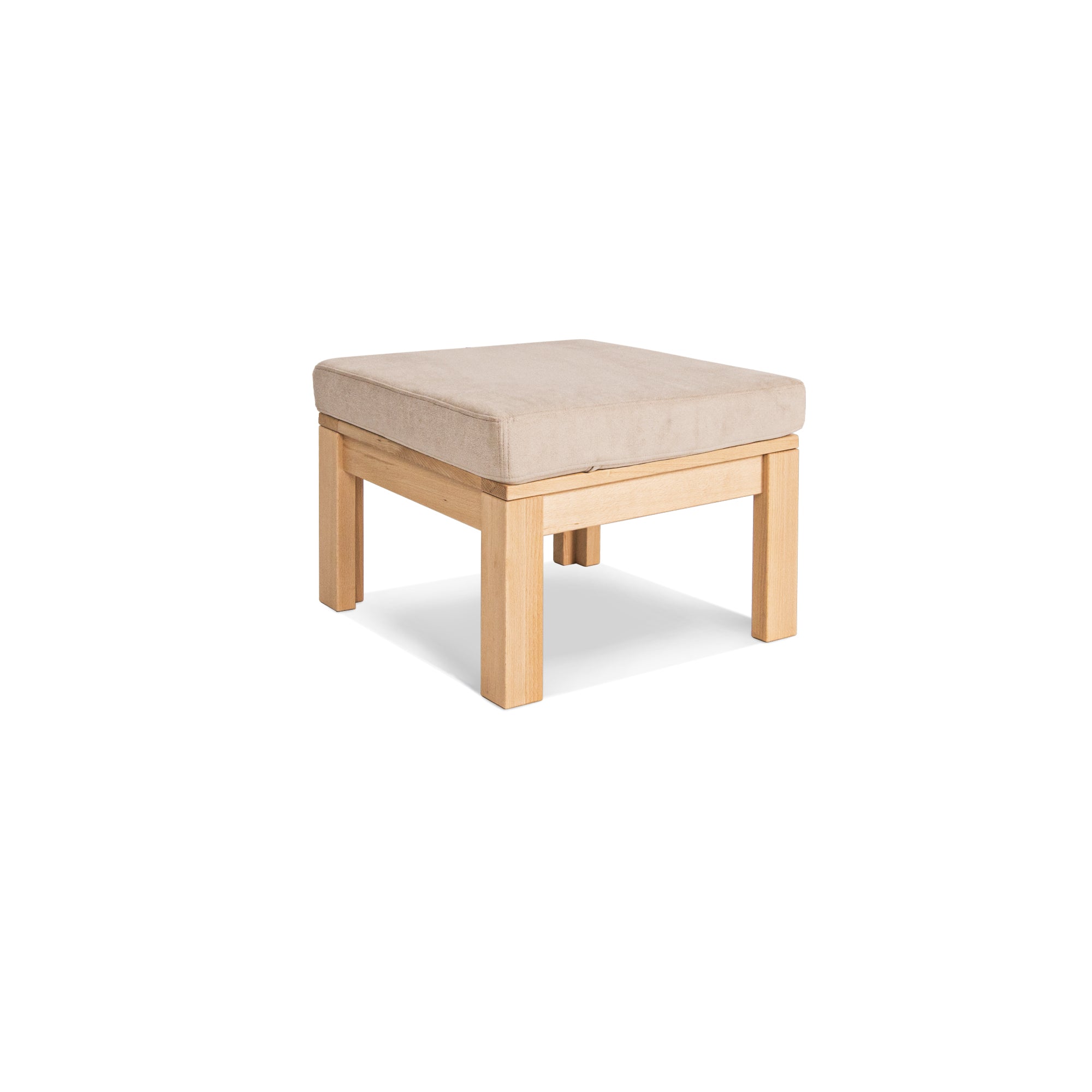MEXICO Table Pouffe- Beech Wood - cream-front view