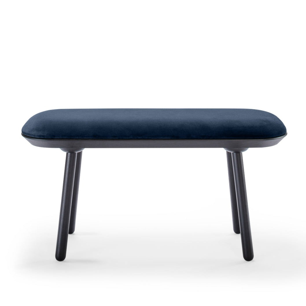 NAЇVE Bench-black ash-blue upholstery-small size