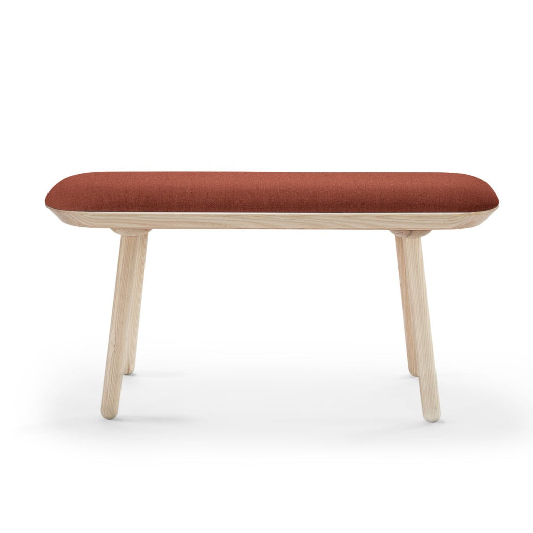 NAЇVE Bench-natural ash-cognac upholstery-small size