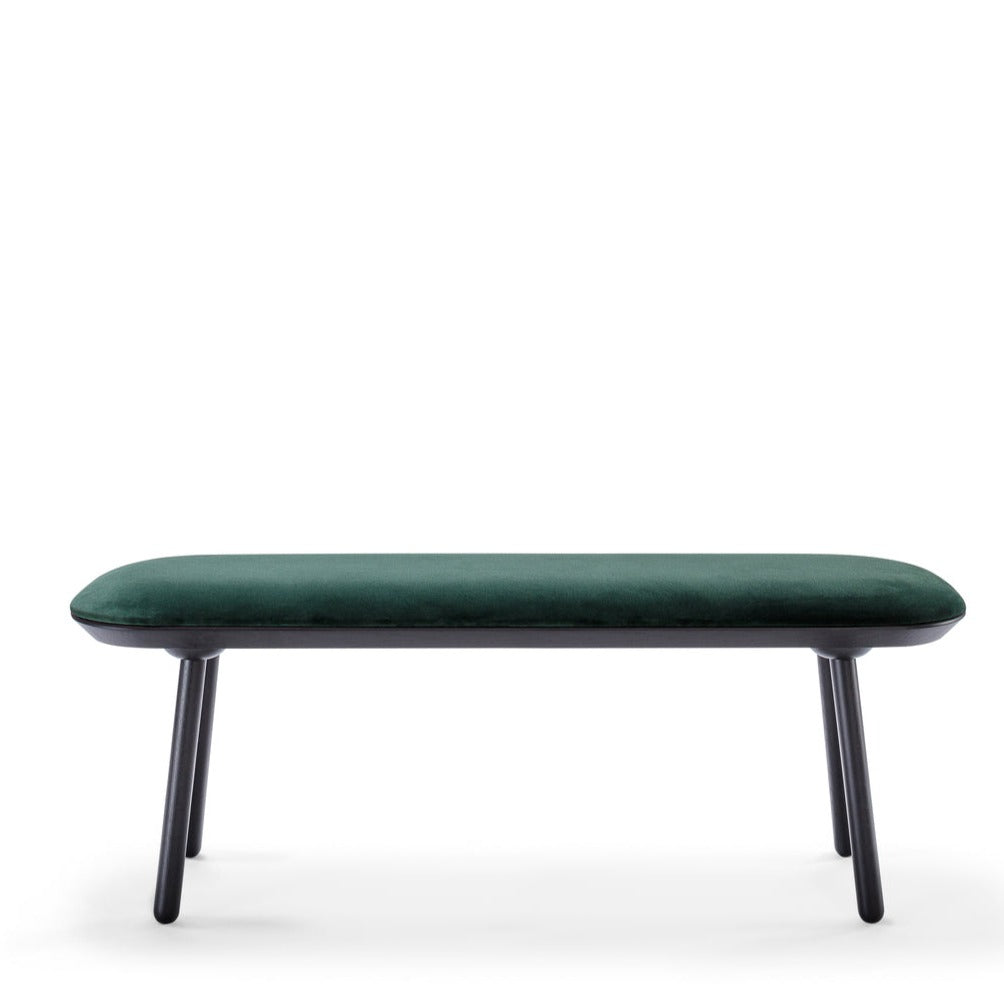 NAЇVE Bench-black ash-green upholstery-large size